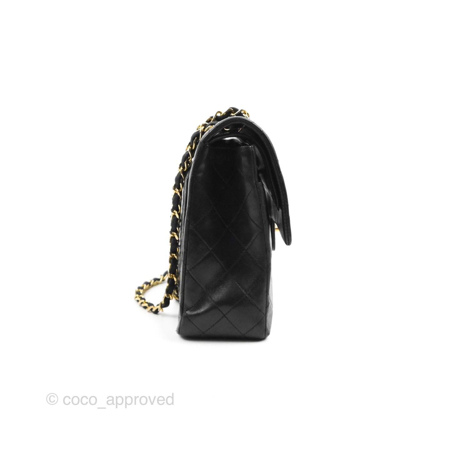 Chanel Vintage Square Flap Bag Black Lambskin 24K Gold Hardware