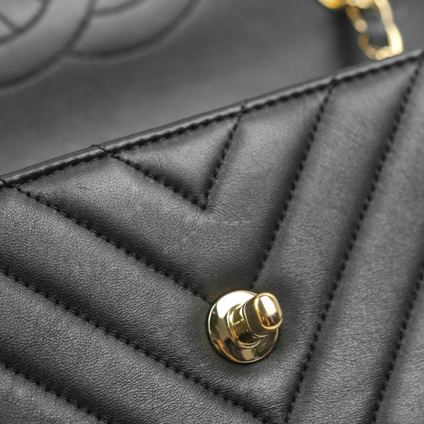 Chanel Trendy CC Chevron Small Black Lambskin Gold Hardware