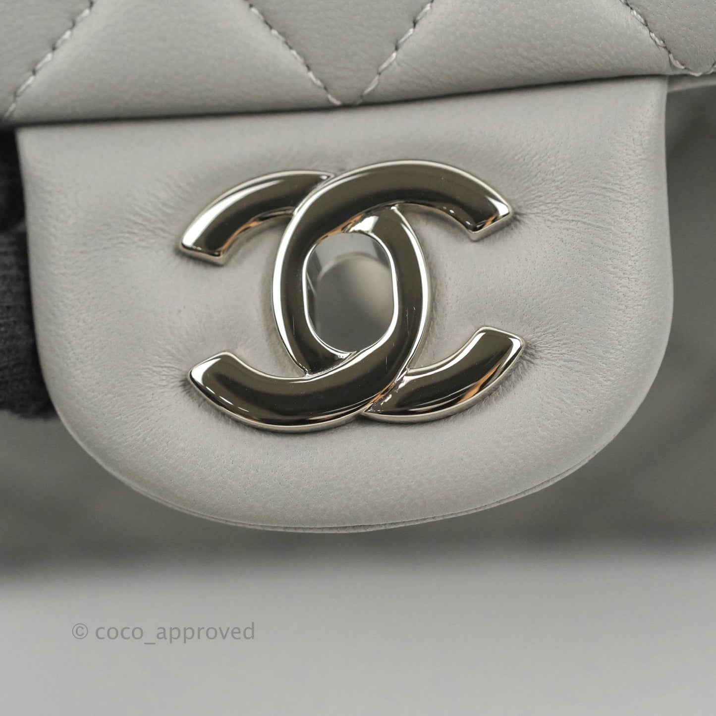 Chanel Small Classic Quilted Flap Grey Lambskin Silver Hardware