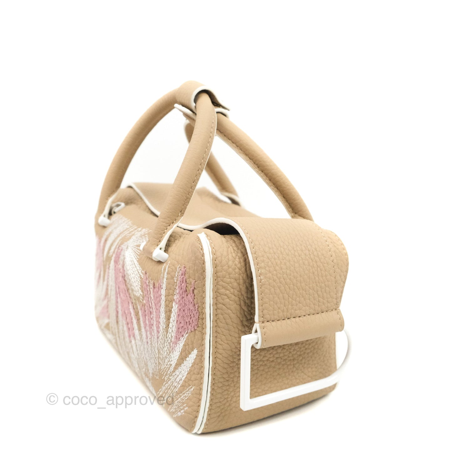 Delvaux Cool Box Mini Taurillon Soft Grained Calfskin Sand Broderies