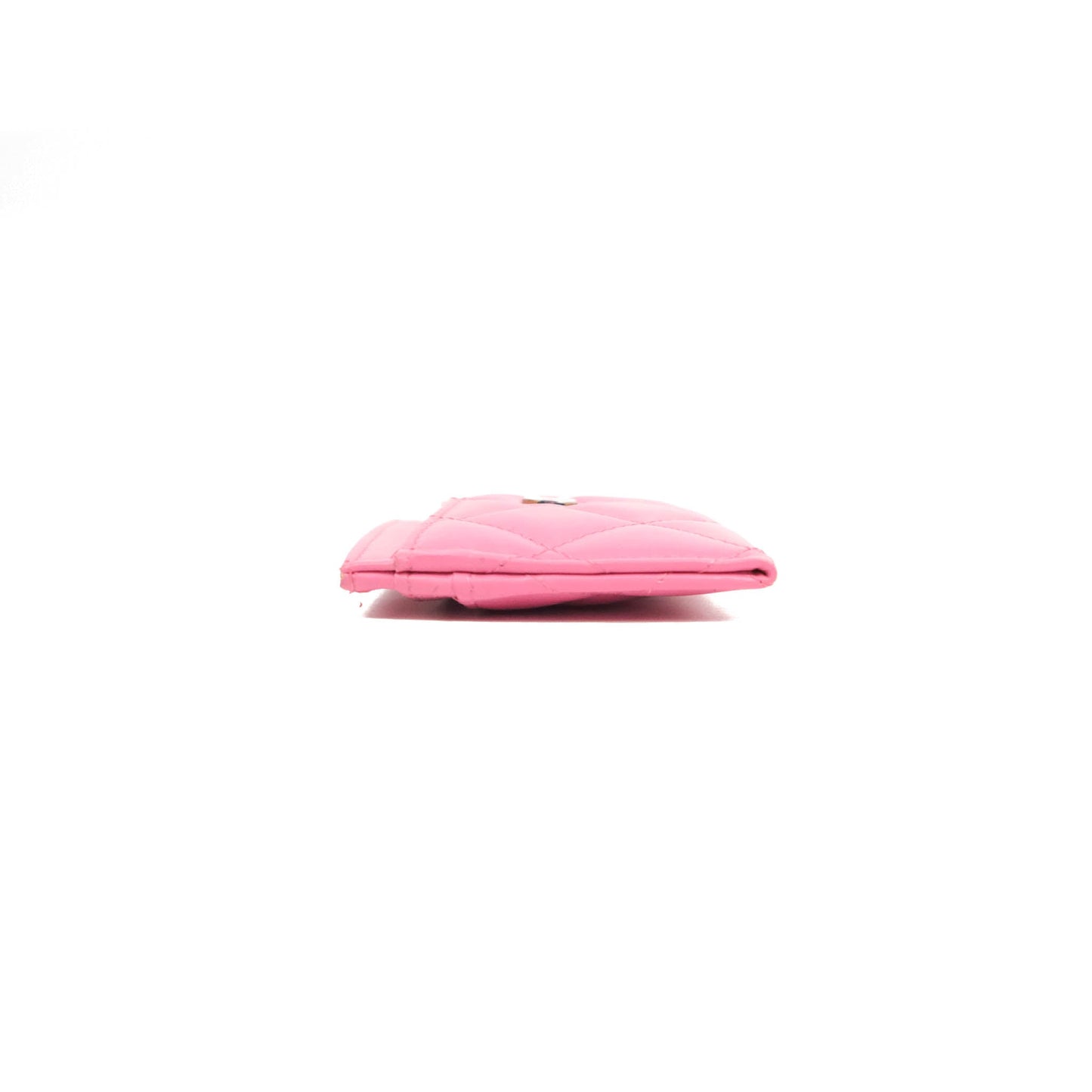 Chanel Classic Card Holder Pink Lambskin Rainbow Hardware