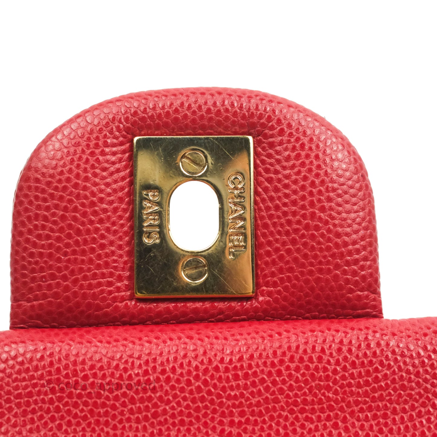 Chanel Classic M/L Medium Double Flap Red Caviar Gold Hardware