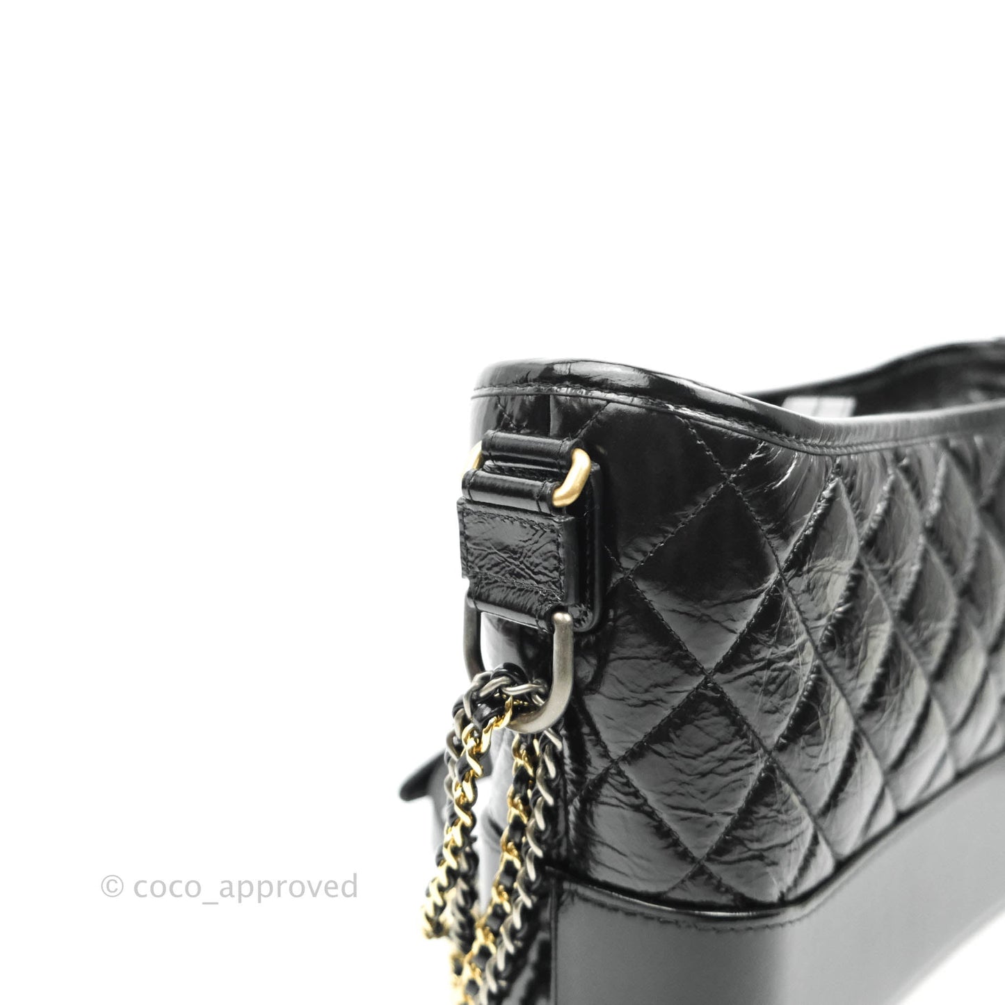 Chanel New Medium Gabrielle Hobo Black Shiny Aged Calfskin Mixed Hardware 20A