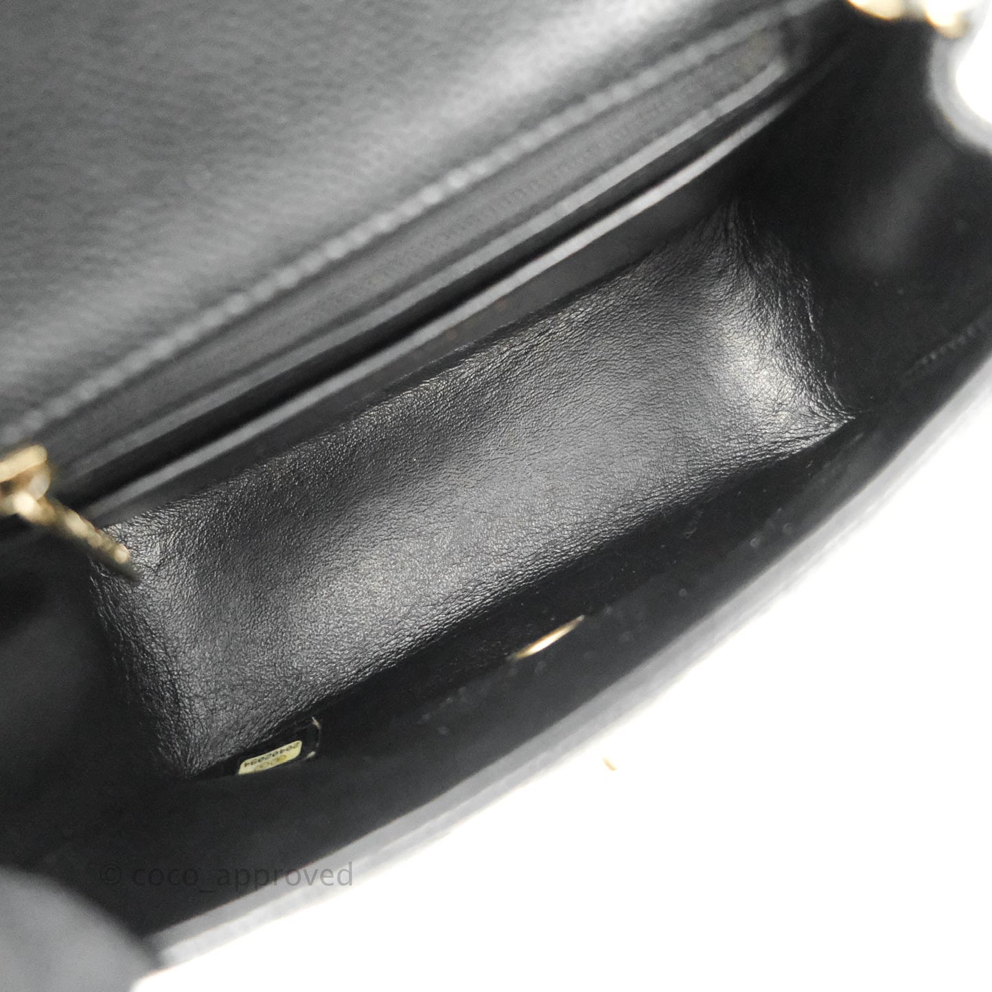 Chanel Quilted Mini Square Flap Bag Pearly Black Caviar Matte Gold Hardware