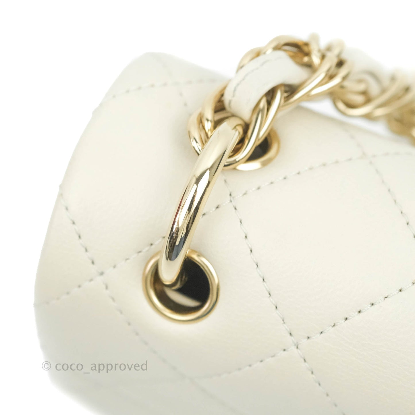Chanel Flat Quilted Flap Bag Lambskin & Gold-Tone Ivory