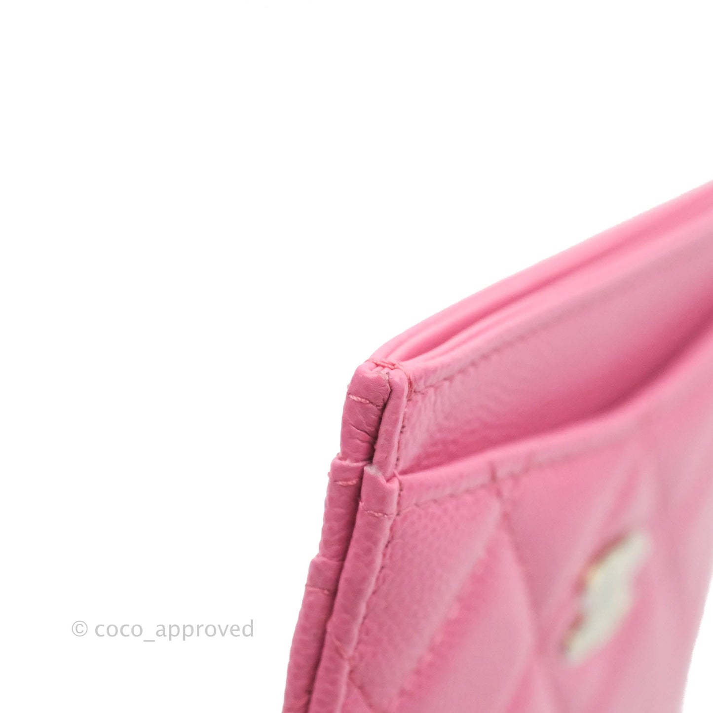 Chanel Classic Flat Card Holder Pink Caviar Gold Hardware