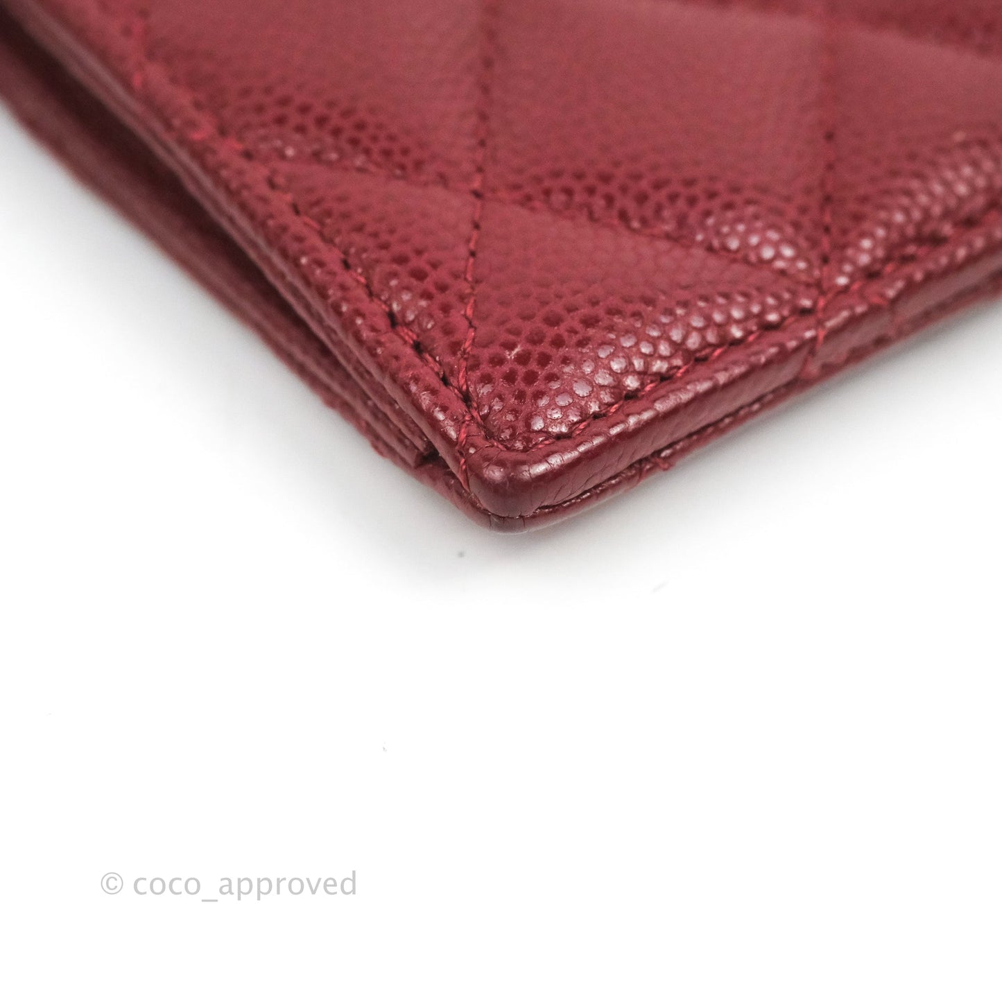 Chanel Quilted CC Zipped Card Holder Red Caviar Gold Hardware