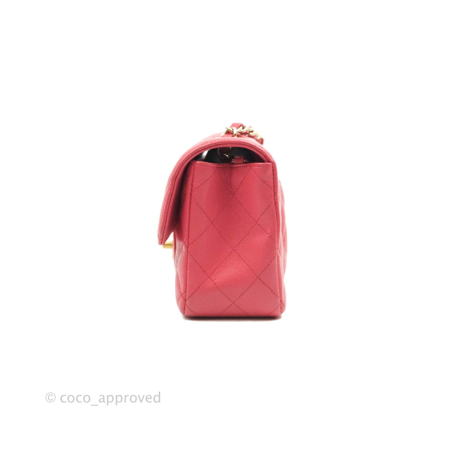 Chanel Quilted Mini Rectangular Flap Pink Caviar Gold Hardware 17C