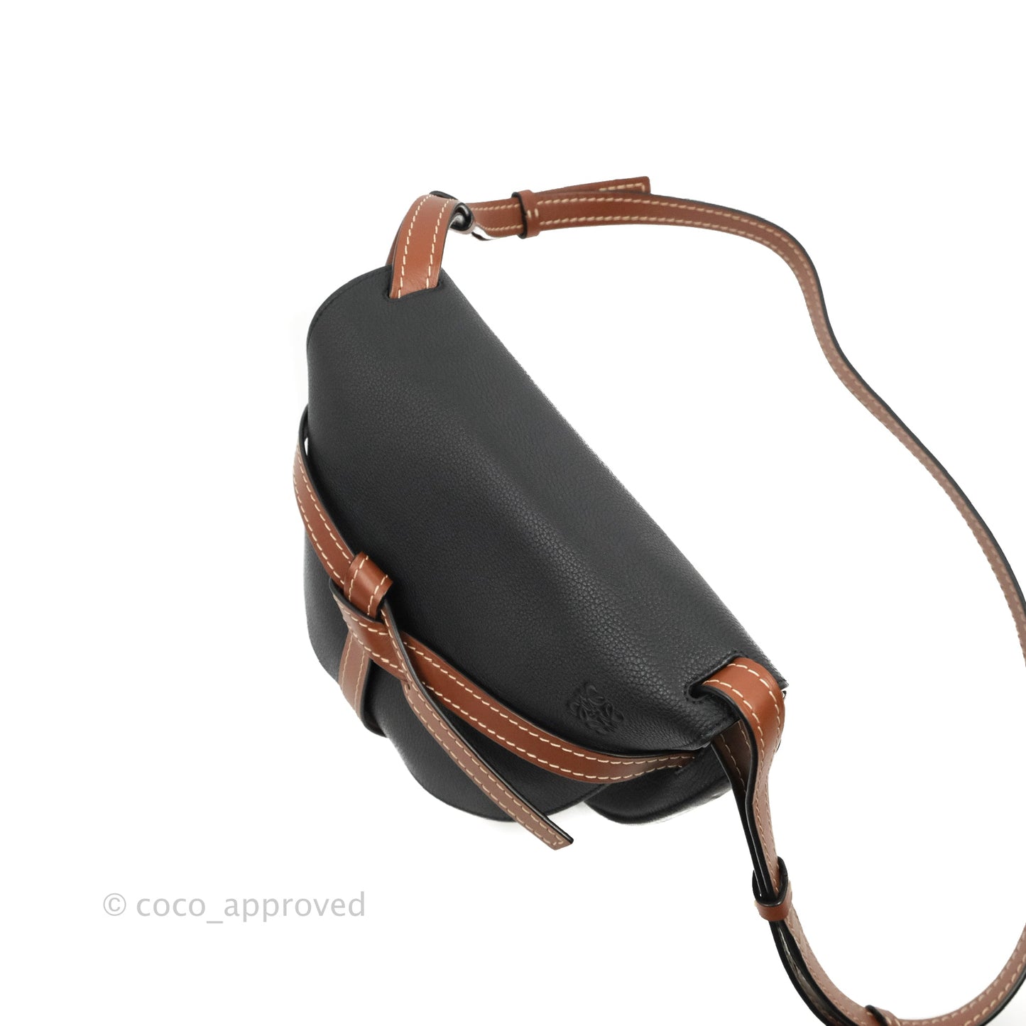 Loewe Small Gate Bag Black/Pecan Grained Calfskin