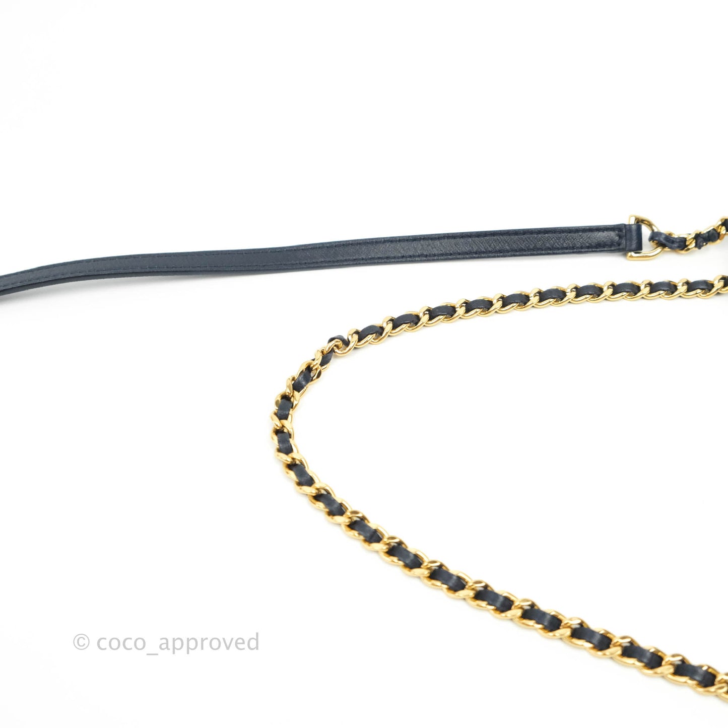 Chanel Flat Flap Bag With Chain Navy Calfskin Gold Hardware