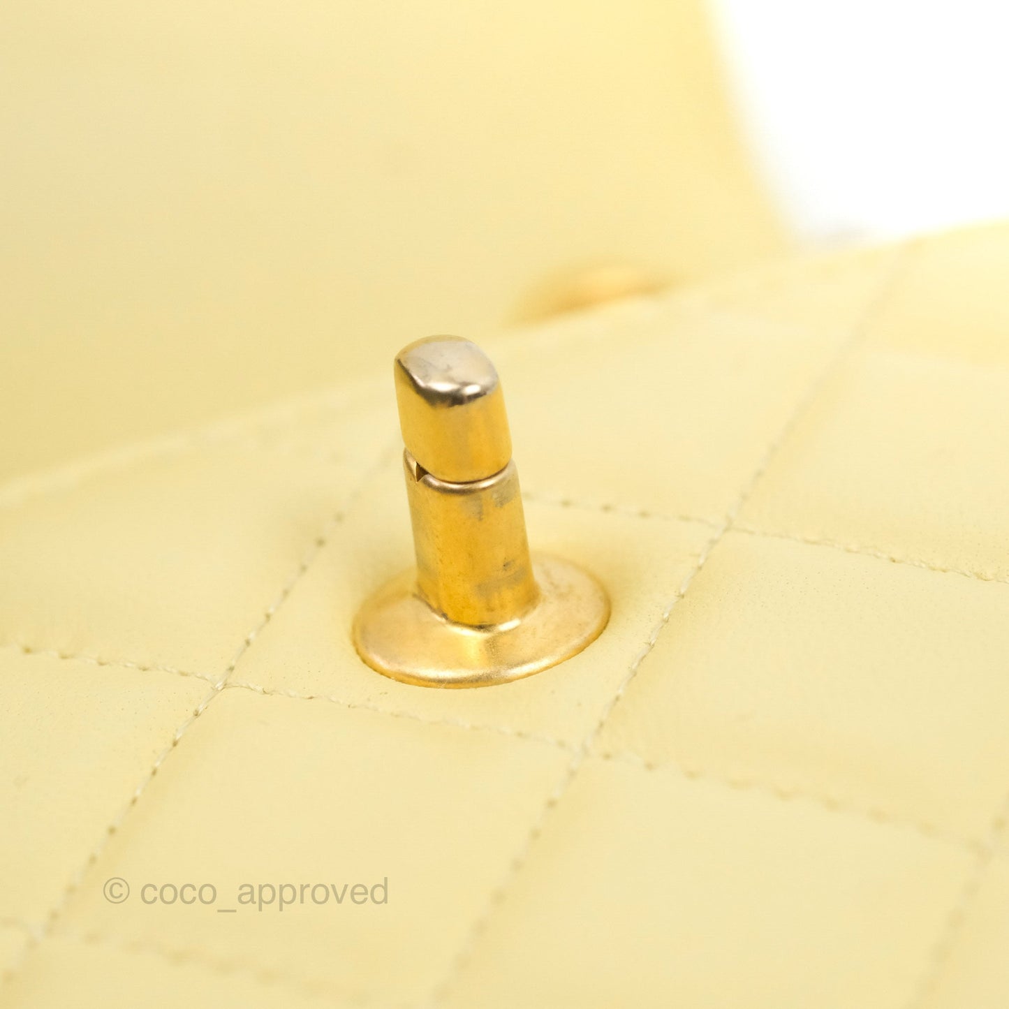 Chanel Quilted Pearl Crush Phone Holder With Chain Yellow Lambskin