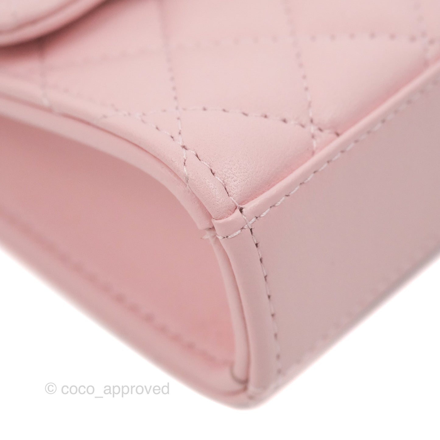 Chanel Enamel Top Handle Clutch with Chain Pink Lambskin Aged Gold Hardware