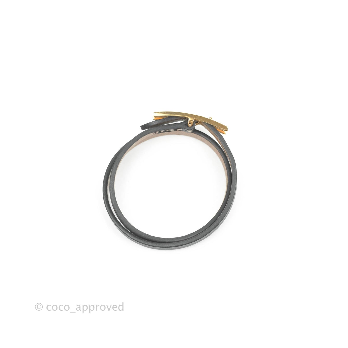 Hermès Veau Behapi Single Tour Bracelet Black Fauve