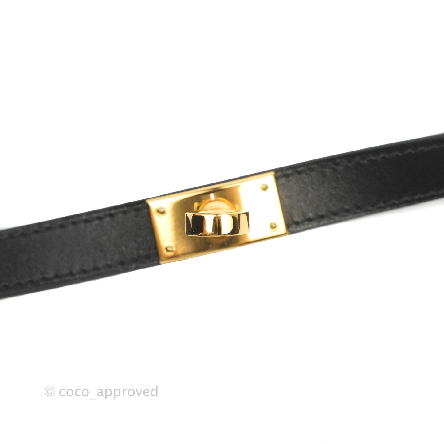 Hermès Kelly Double Tour Swift Bracelet in Black Gold Hardware