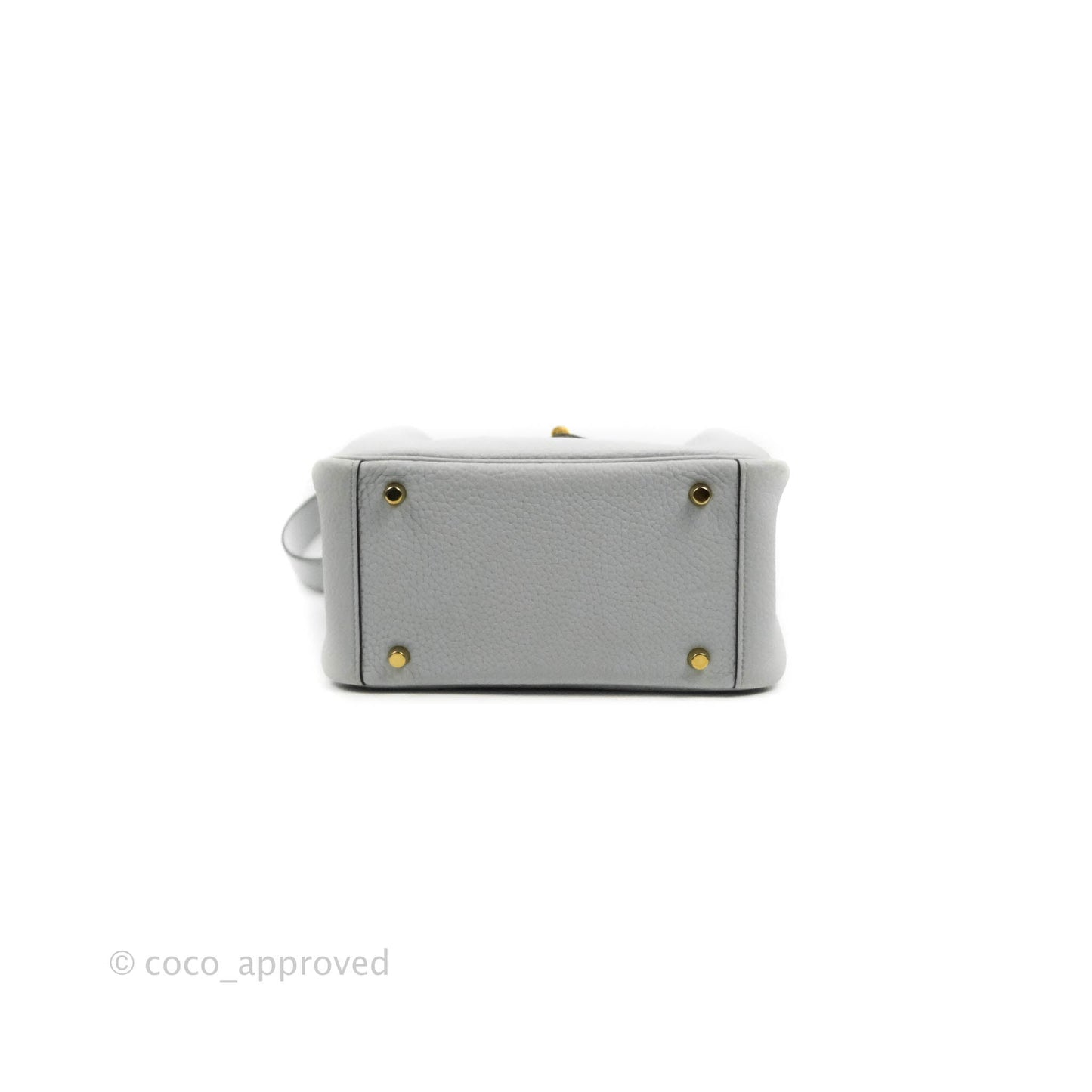 Hermès Mini Lindy 20 Blue Pale Clemence Gold Hardware