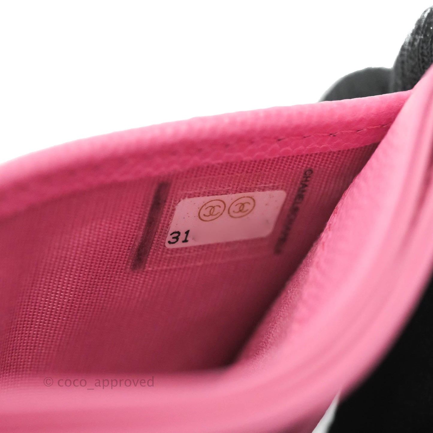 Chanel Classic Flat Card Holder Pink Caviar Gold Hardware