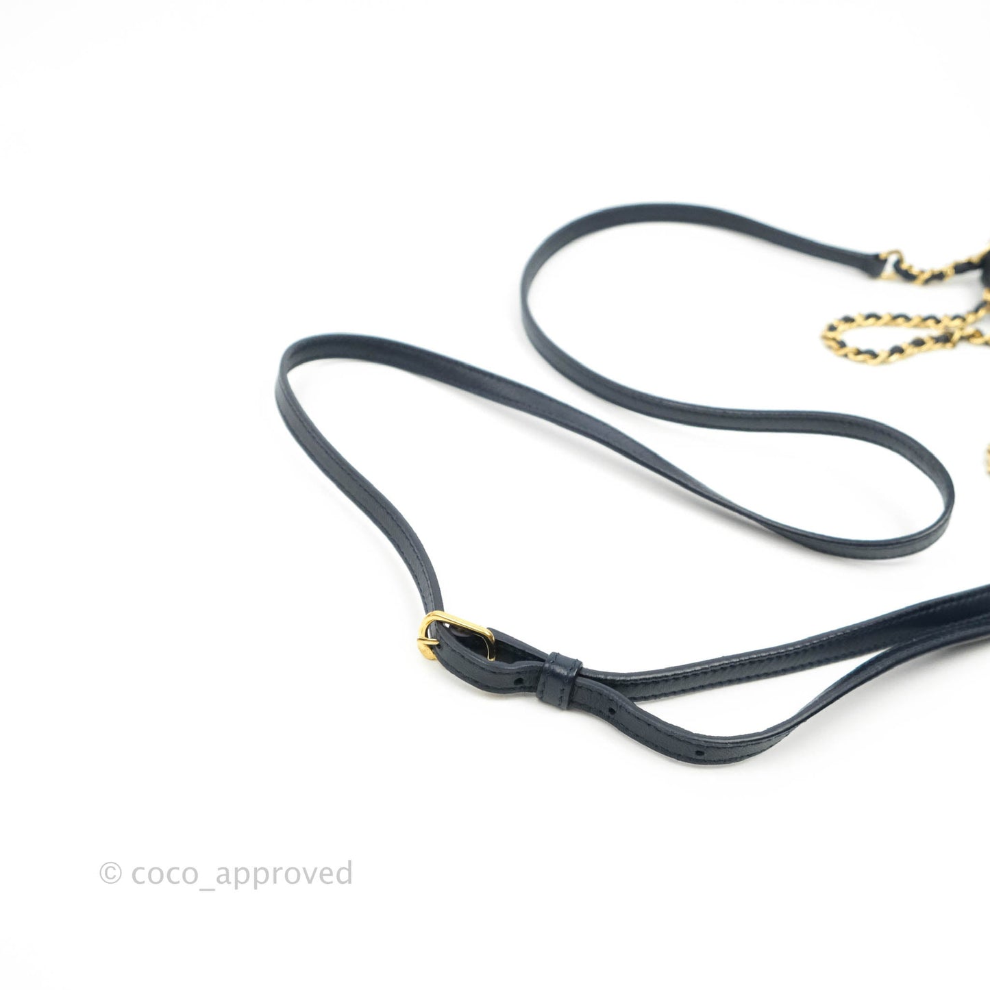 Chanel Flat Flap Bag With Chain Navy Calfskin Gold Hardware
