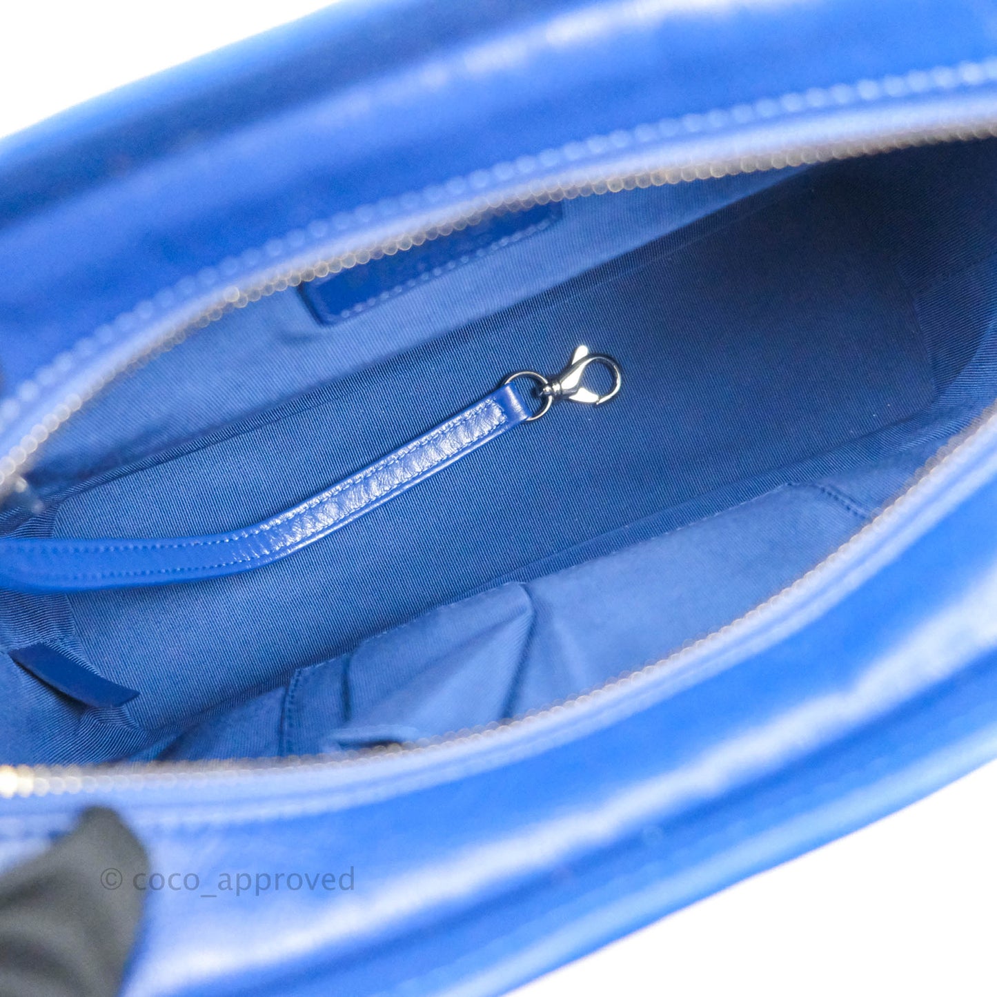 Chanel Quilted Small Gabrielle Logo Hobo Blue Aged Calfskin