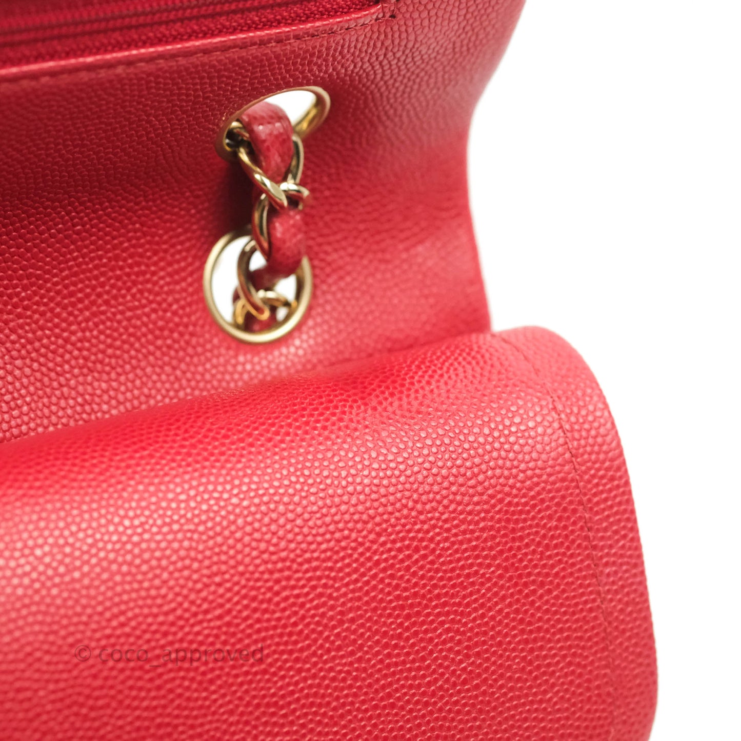 Chanel Classic M/L Medium Double Flap Red Caviar Gold Hardware