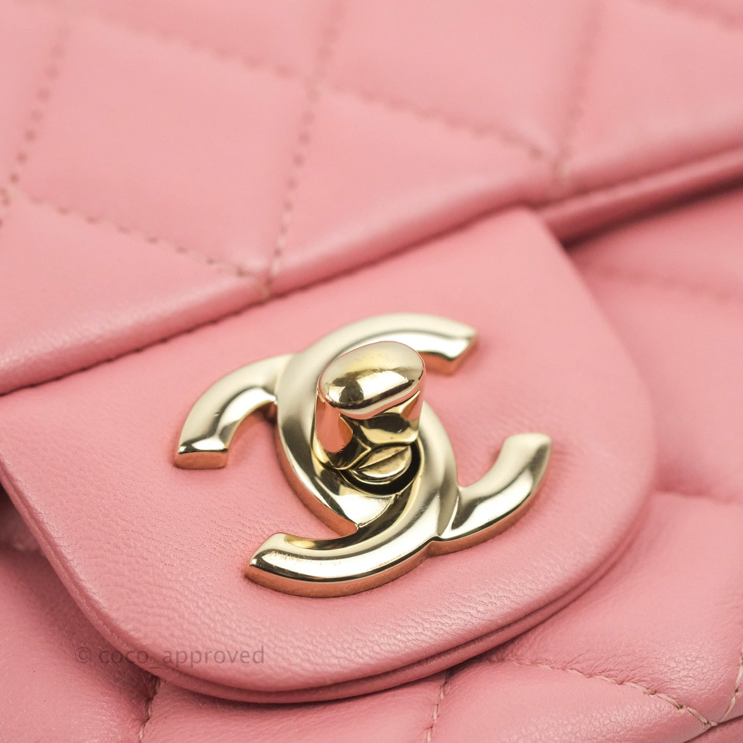 Chanel Quilted Mini Rectangular Flap Pink Lambskin Gold Hardware