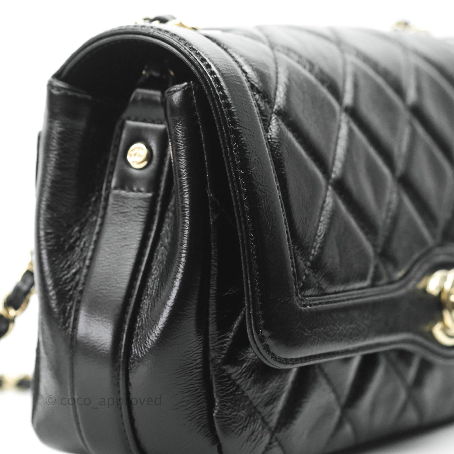 Chanel CC Flap Bag Quilted Shiny Aged Calfskin Gold Hardware
