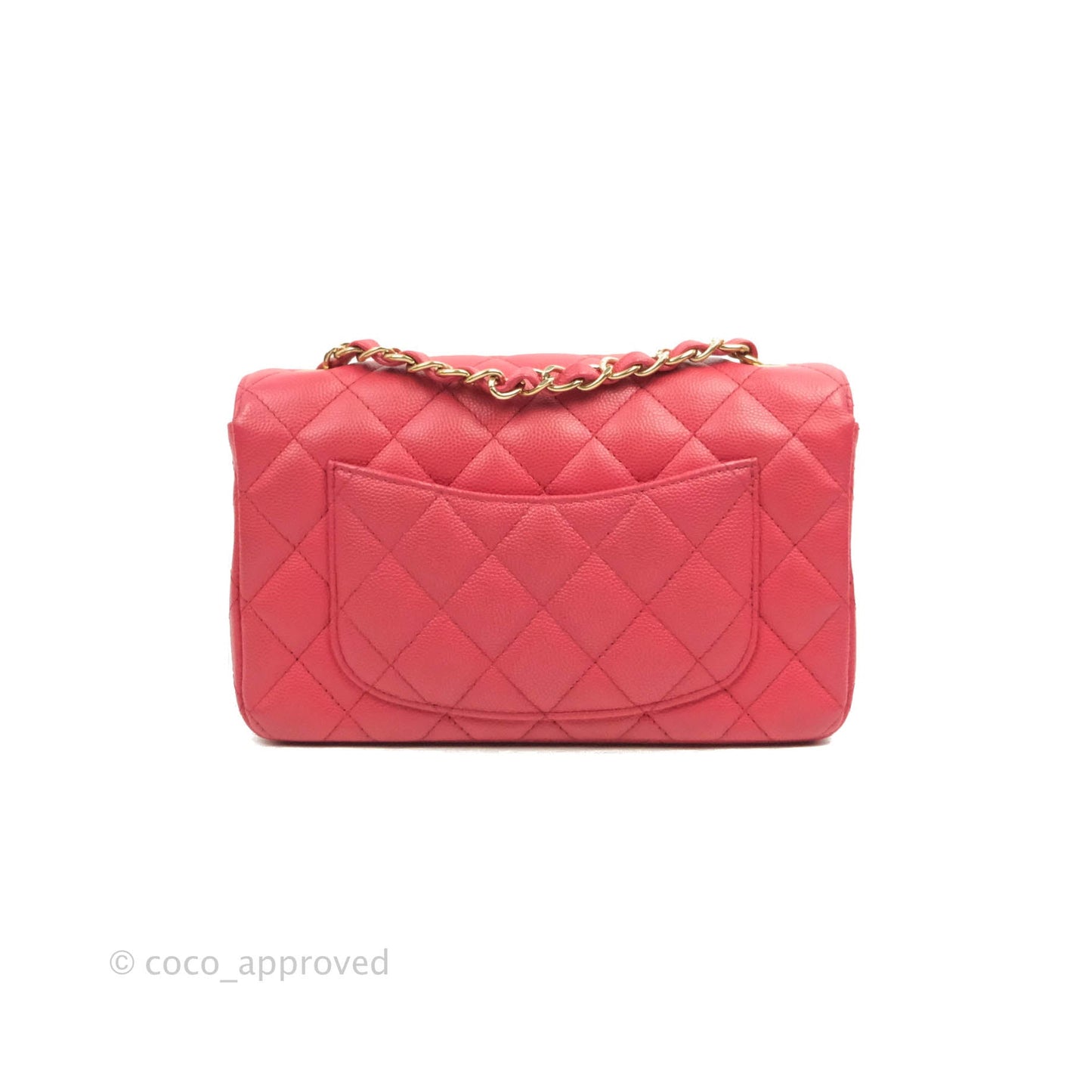 Chanel Quilted Mini Rectangular Flap Pink Caviar Gold Hardware 17C