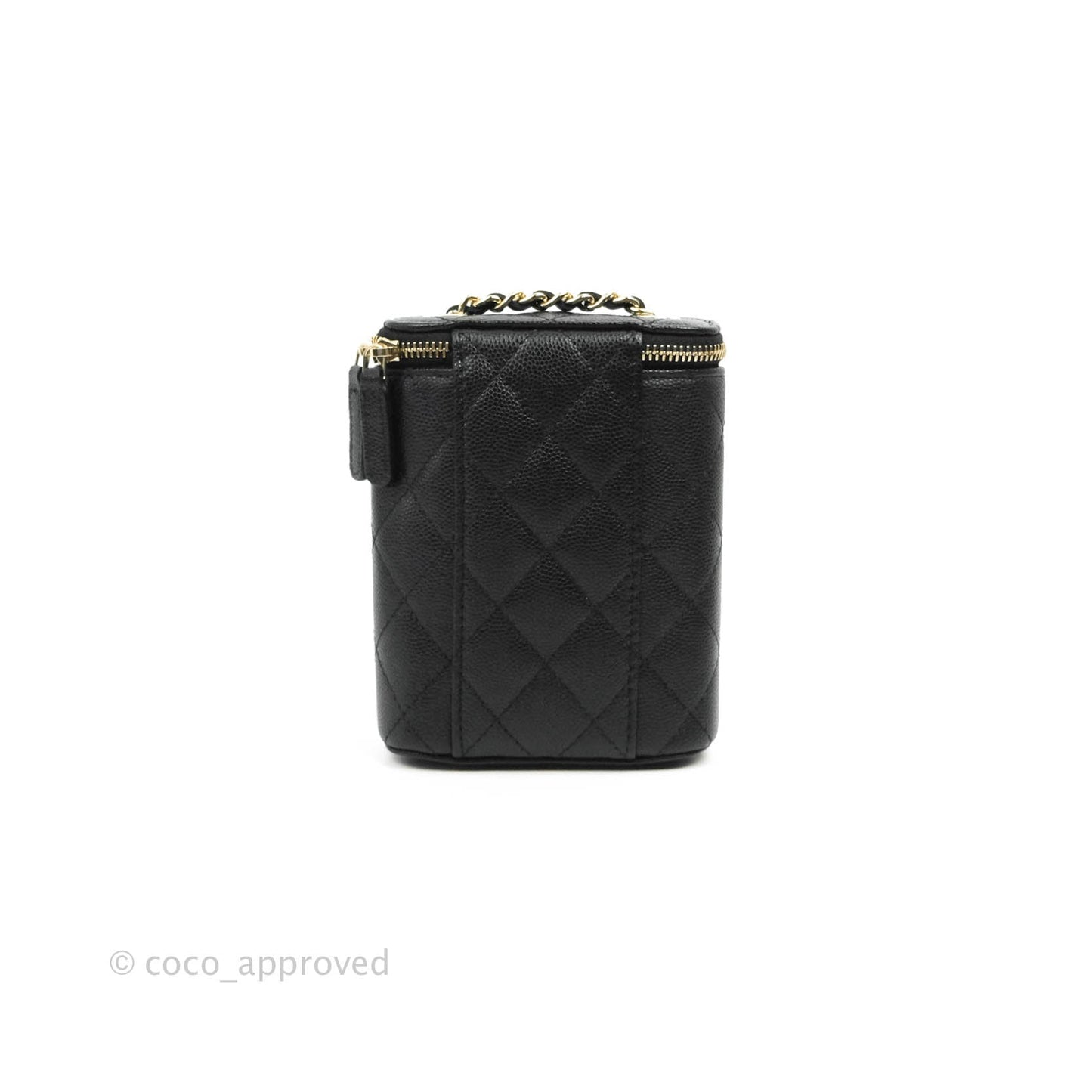 Chanel Classic Mini Vanity With Chain Black Caviar Gold Hardware