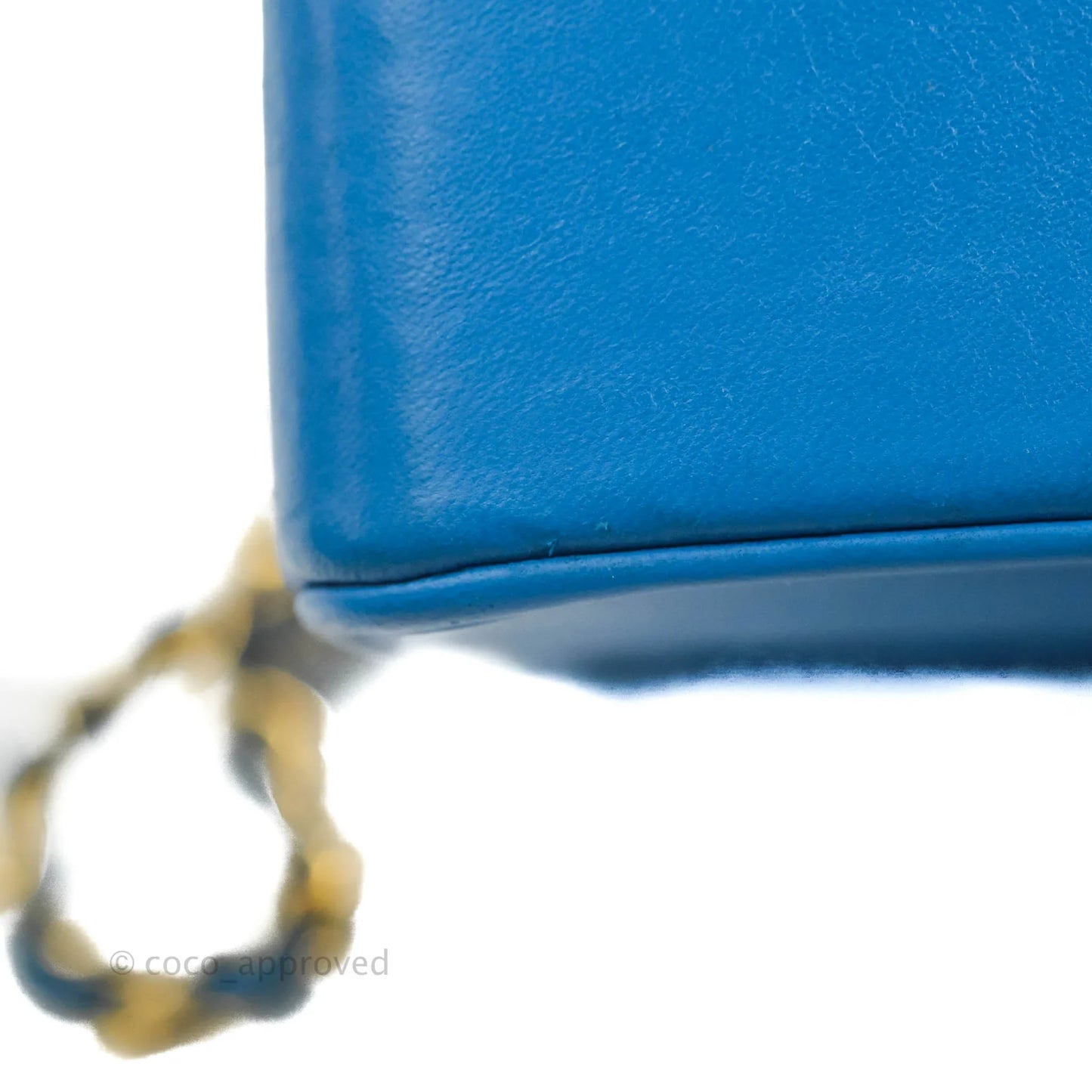 Chanel Vintage Trapezoid Flap Bag Blue Lambskin 24K Gold Hardware