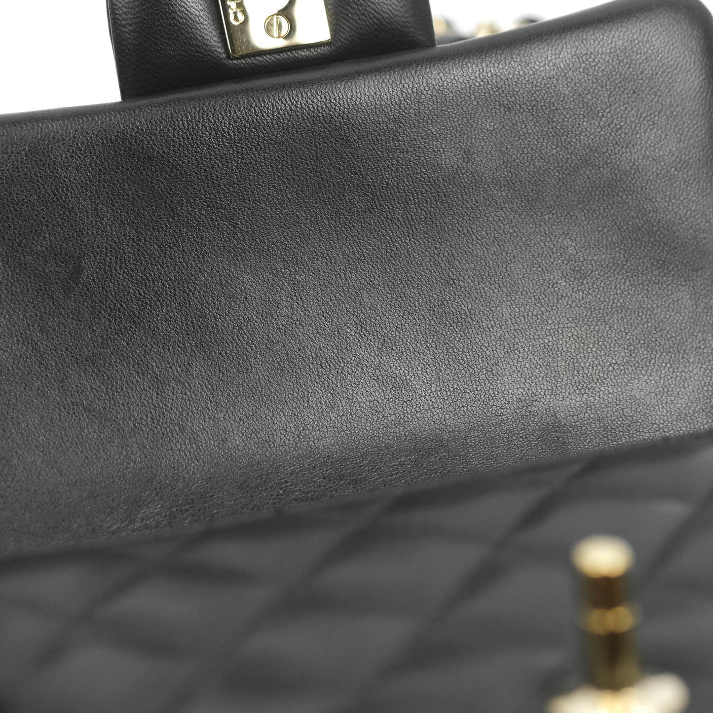 Chanel Mini Square Black Lambskin Gold Hardware