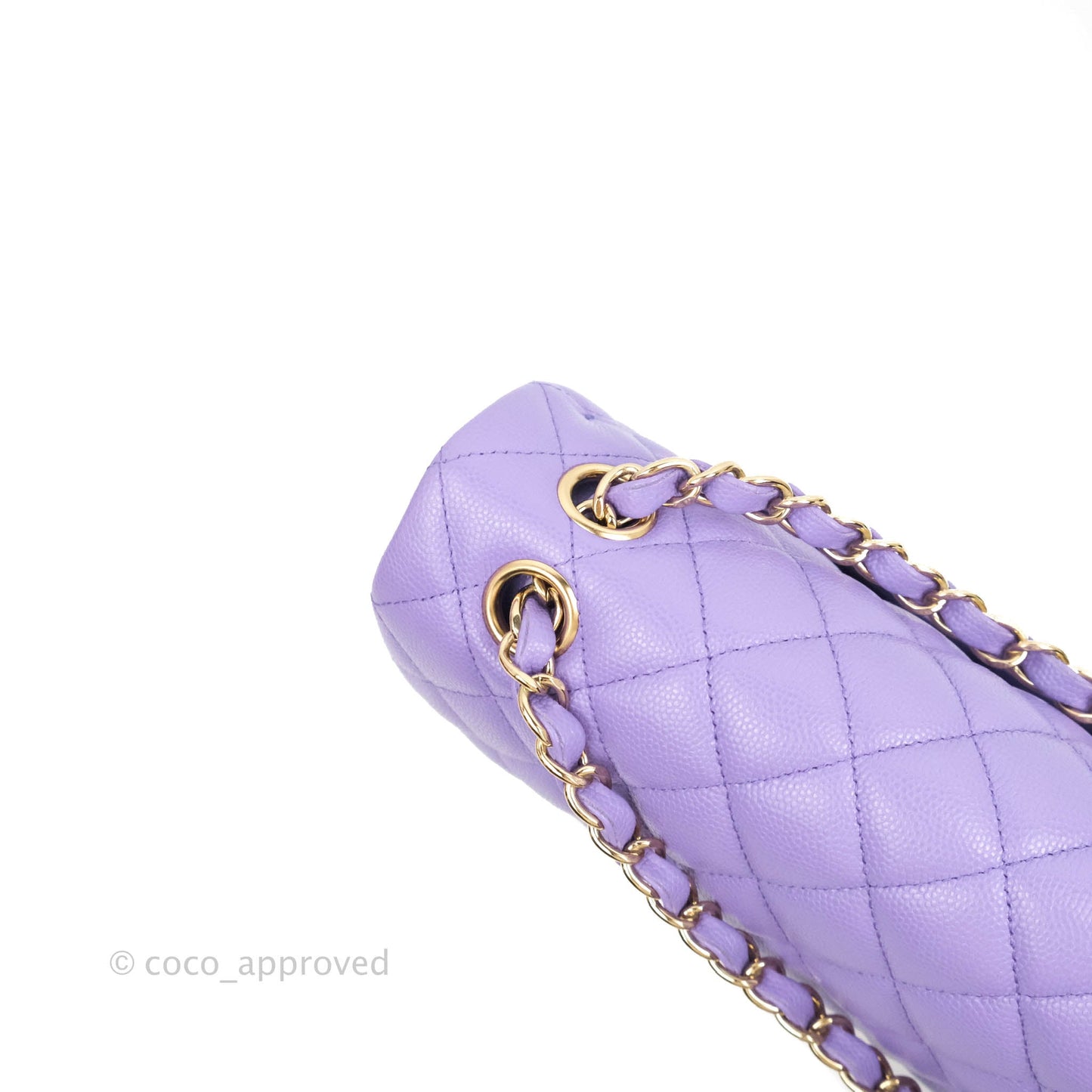 Chanel Small Classic Quilted Flap Purple Caviar Gold Hardware 20S