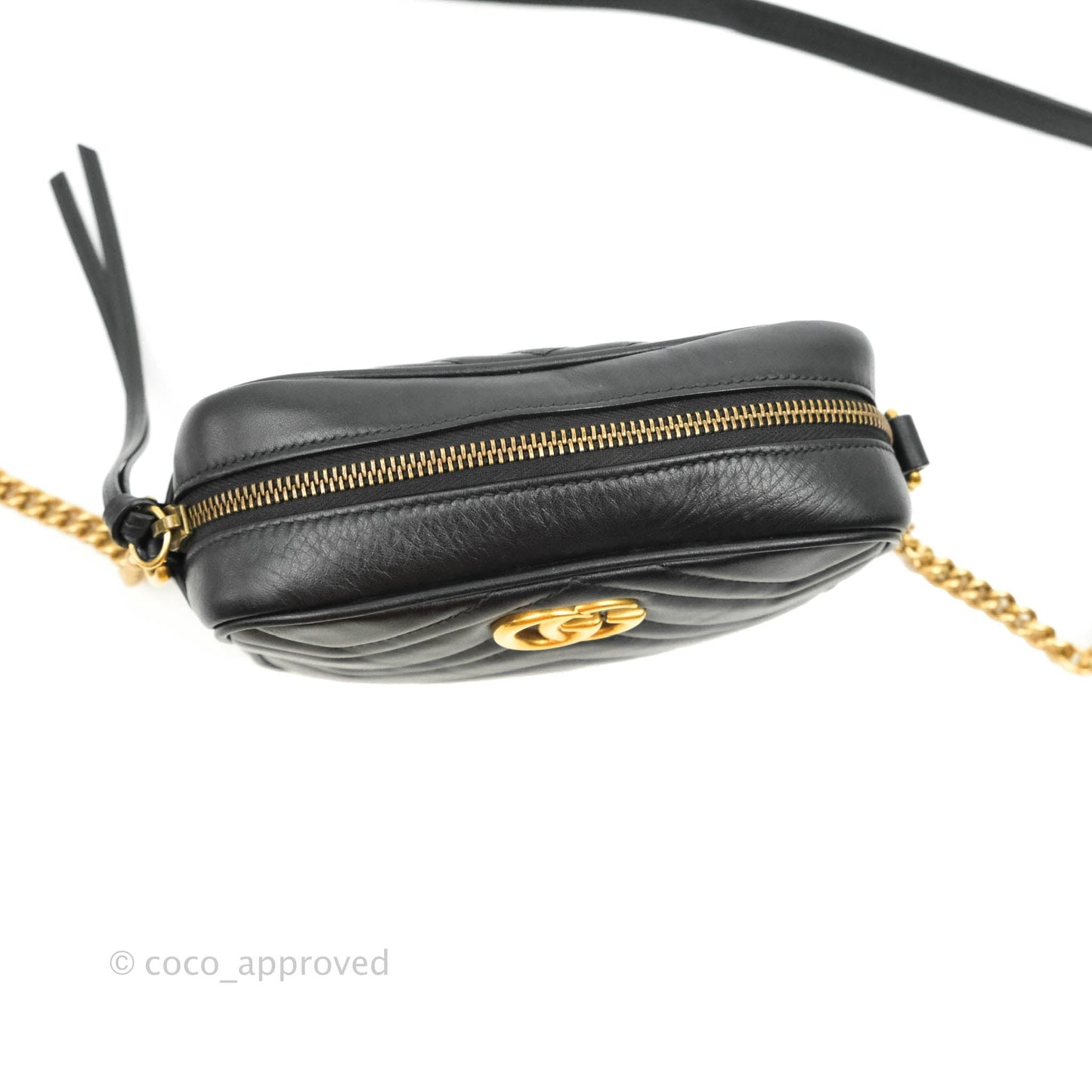 Gucci Mini Matelasse GG Marmont Camera Bag Black Calfskin Gold Hardware