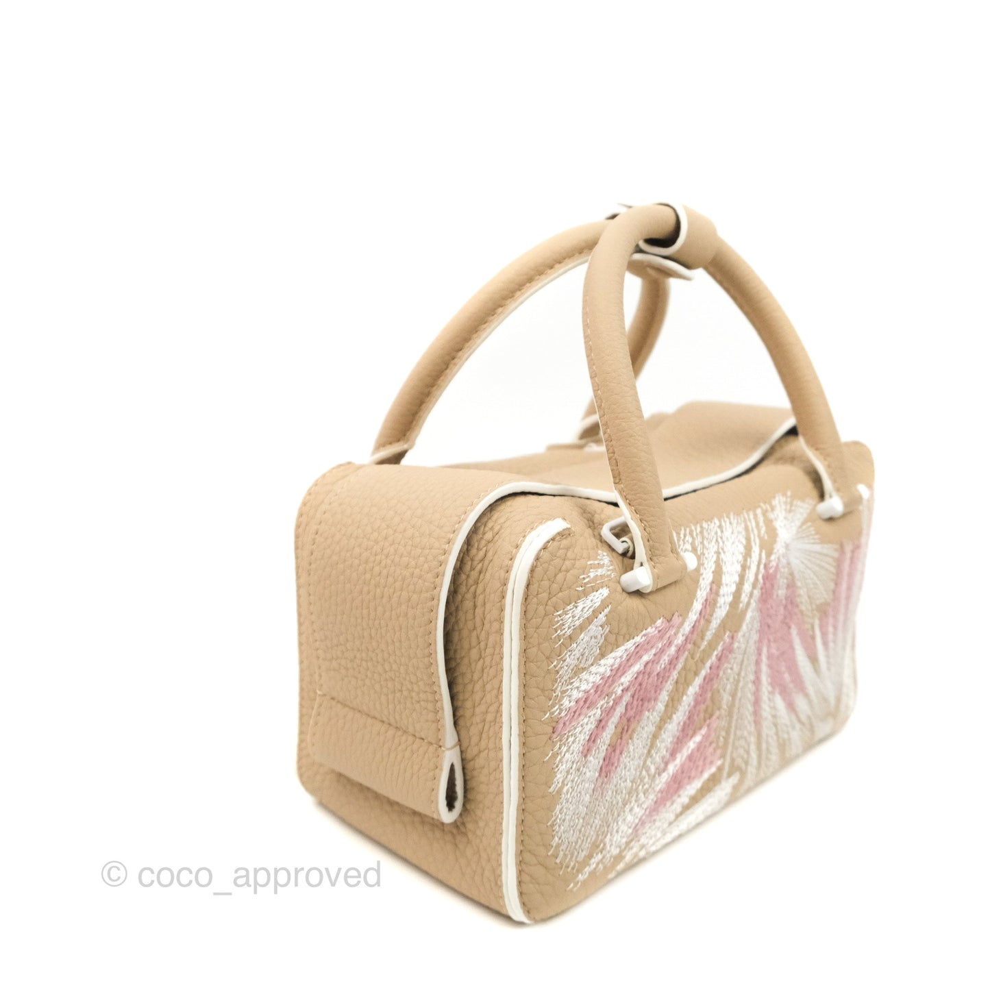 Delvaux Cool Box Mini Taurillon Soft Grained Calfskin Sand Broderies