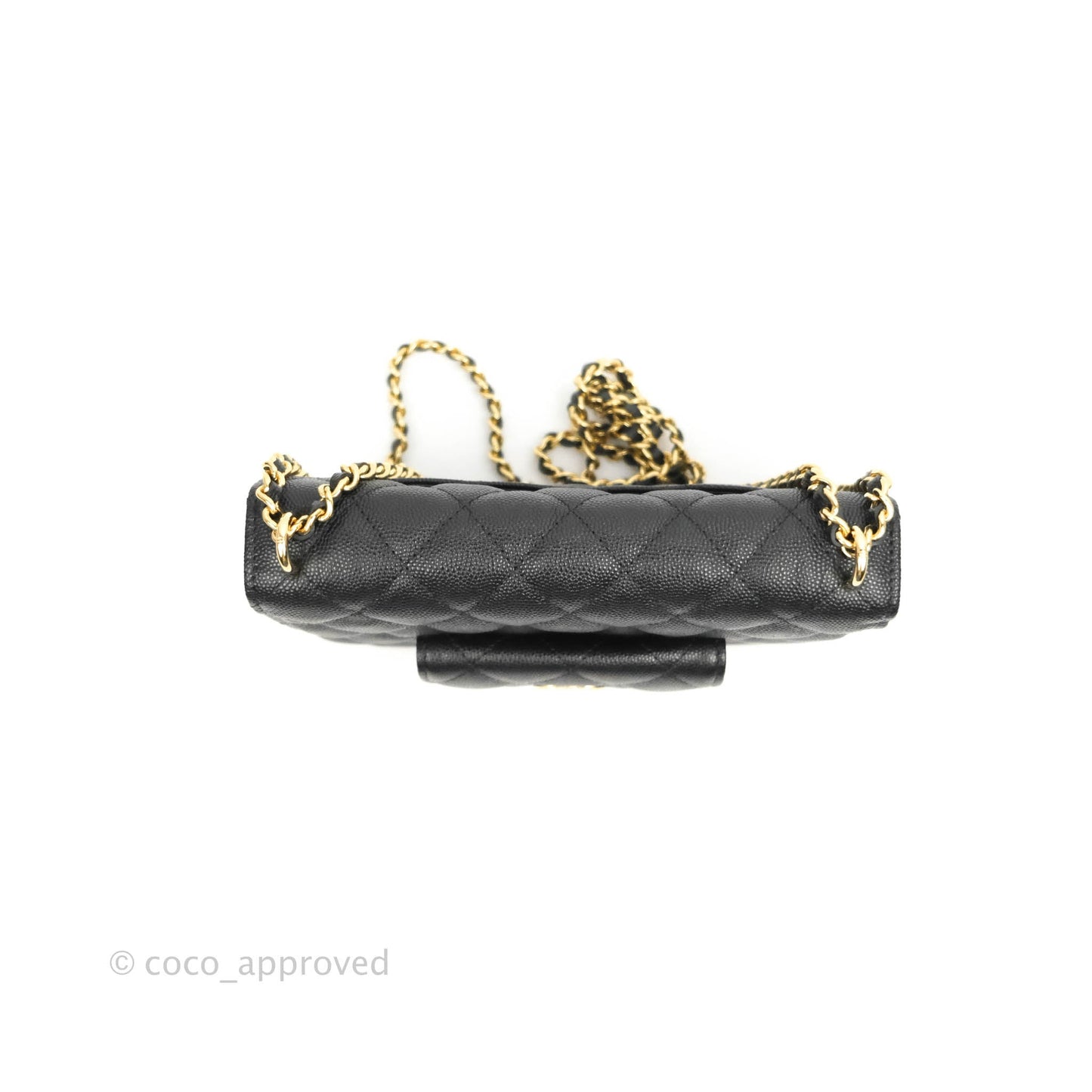 Chanel Quilted WOC Black Caviar Gold Hardware 22A