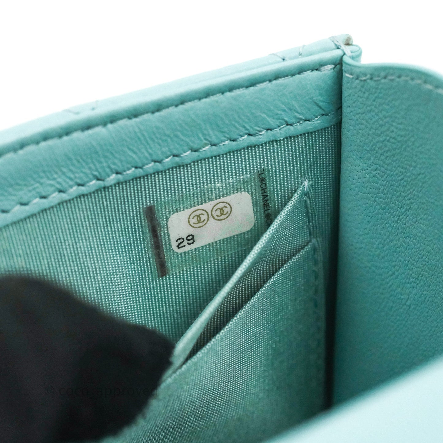 Chanel Mini Quilted Trendy CC Clutch With Chain Tiffany Blue Lambskin Gold Hardware