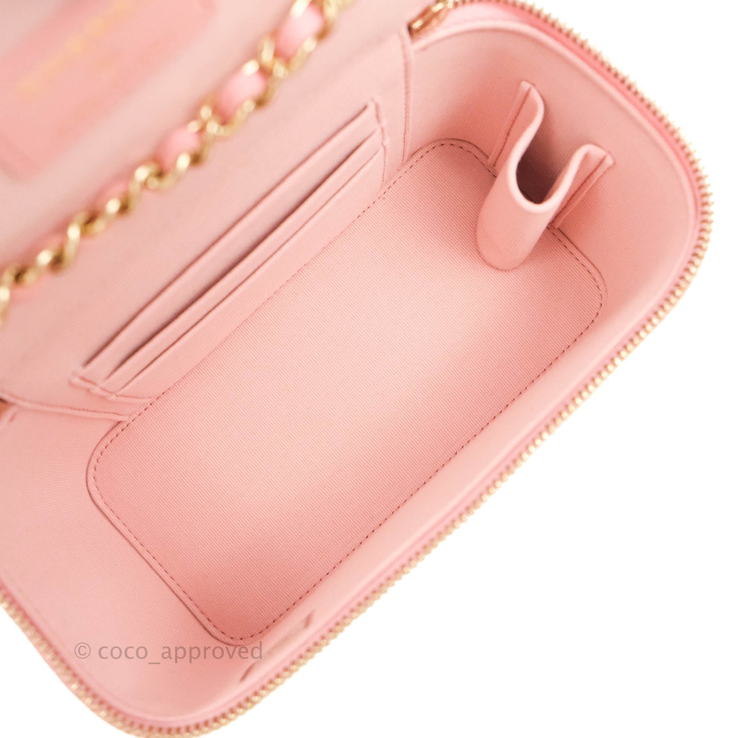 Chanel Classic Vanity with Chain Pink Caviar Gold Hardware