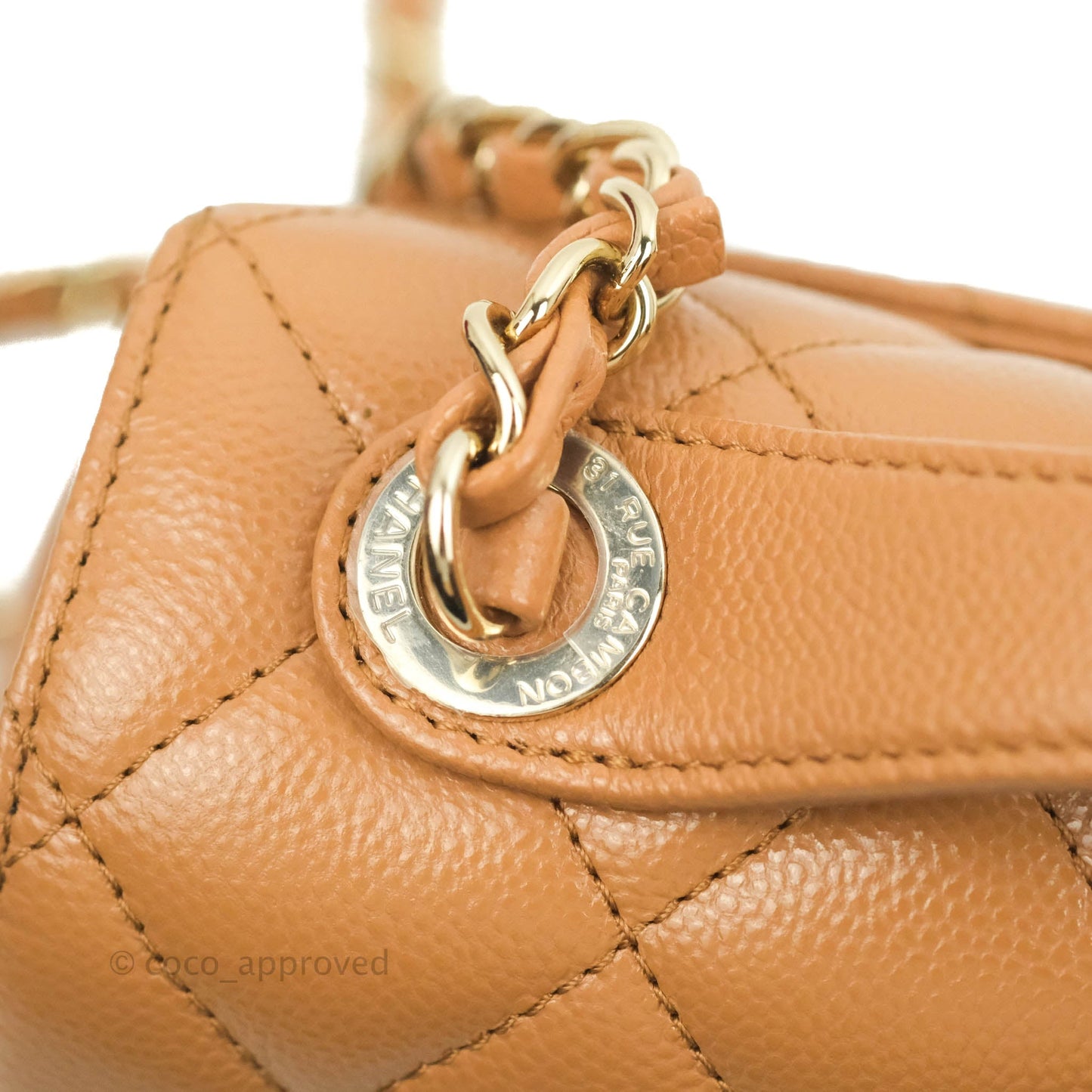 Chanel Quilted Medium Business Affinity Flap Caramel Caviar Gold Hardware 21P