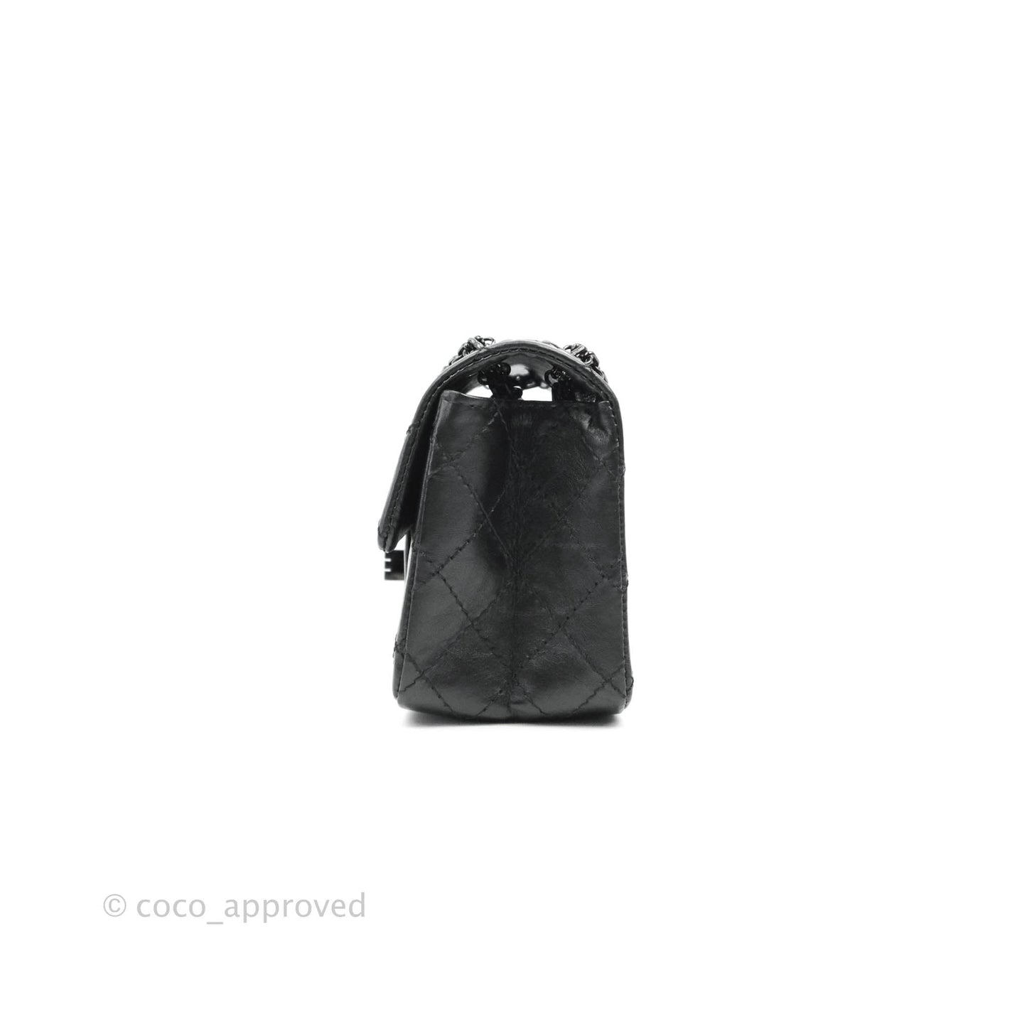 Chanel Mini Reissue 224 So Black Quilted Aged Calfskin Black Hardware