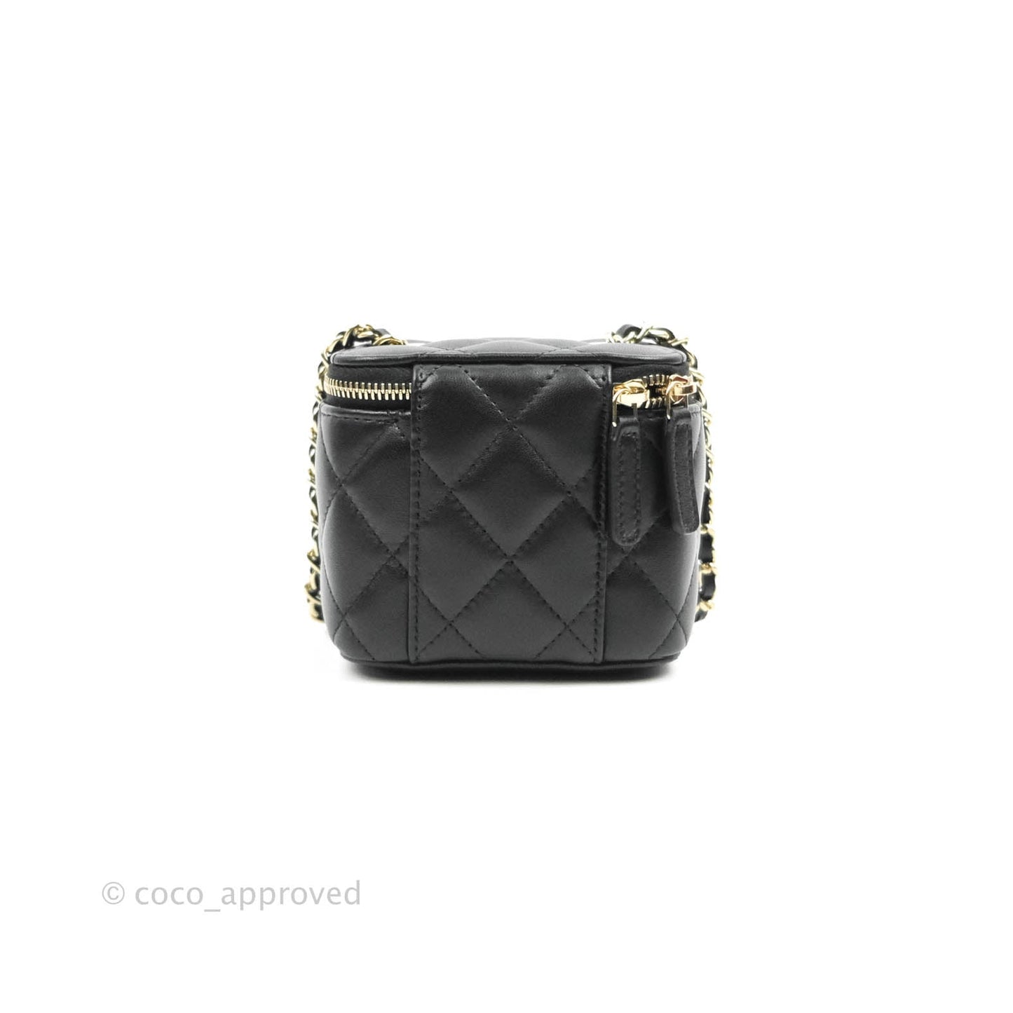 Chanel Mini Vanity With Chain Black Lambskin Gold Hardware