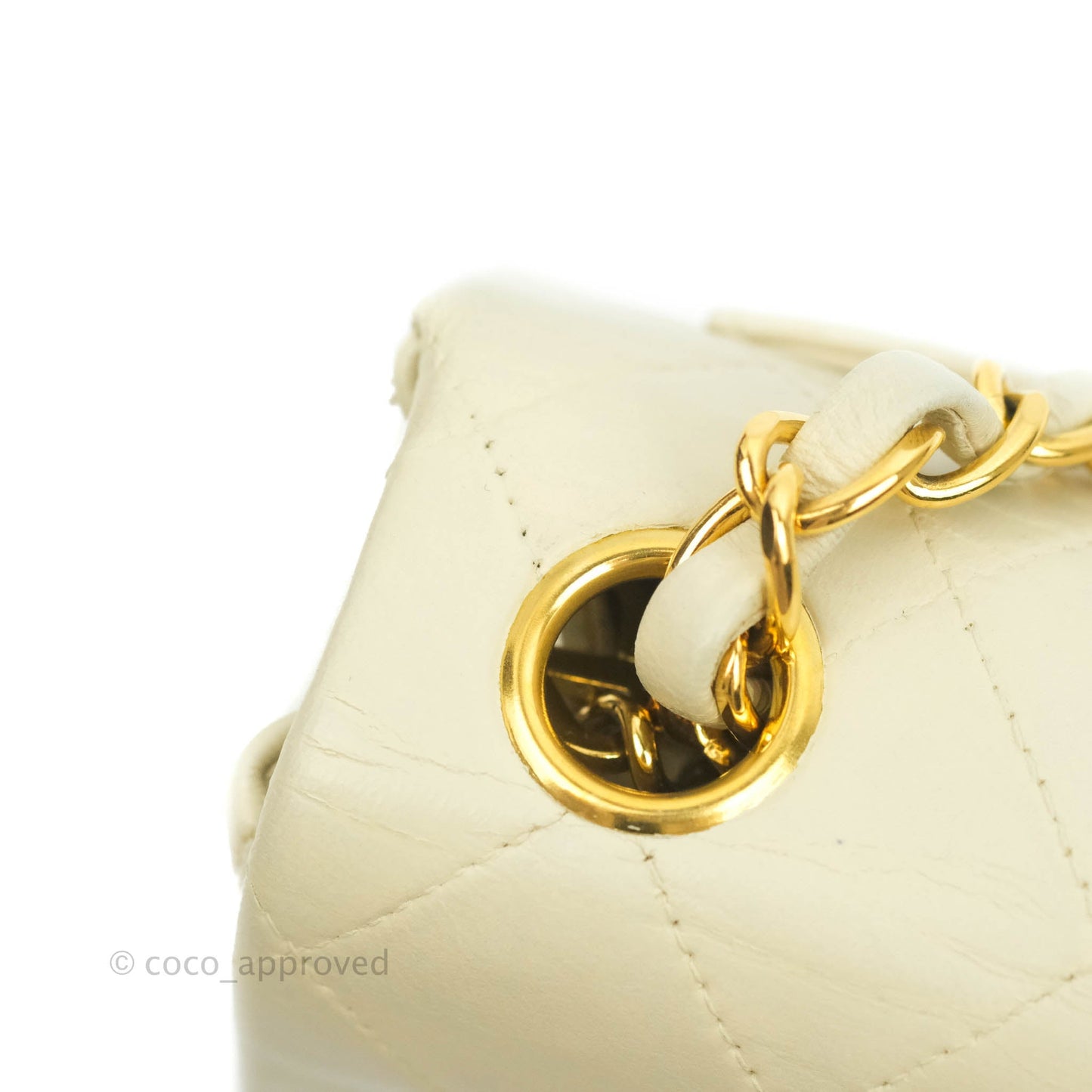 Chanel Vintage Mini Square Beige Lambskin 24K Gold Hardware