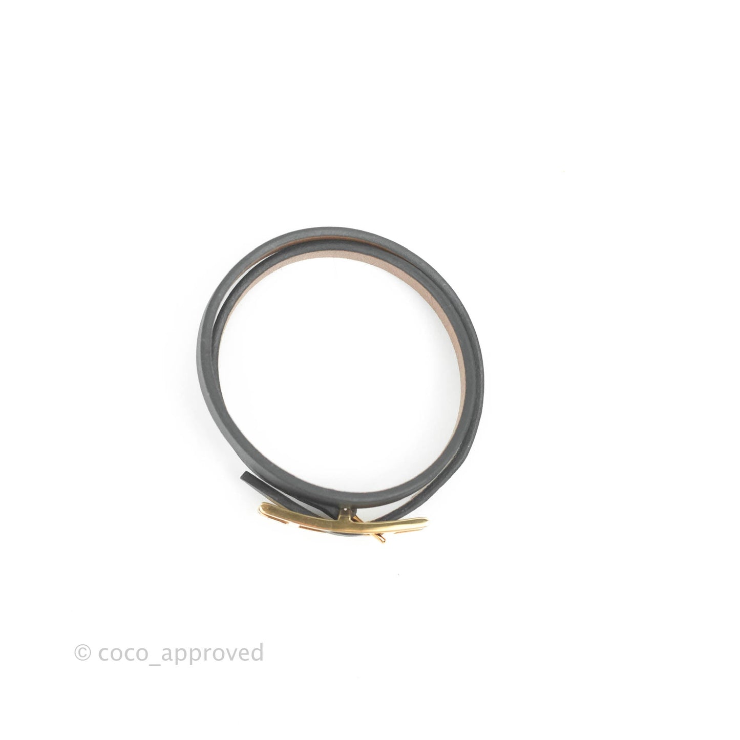 Hermès Veau Behapi Single Tour Bracelet Black Fauve