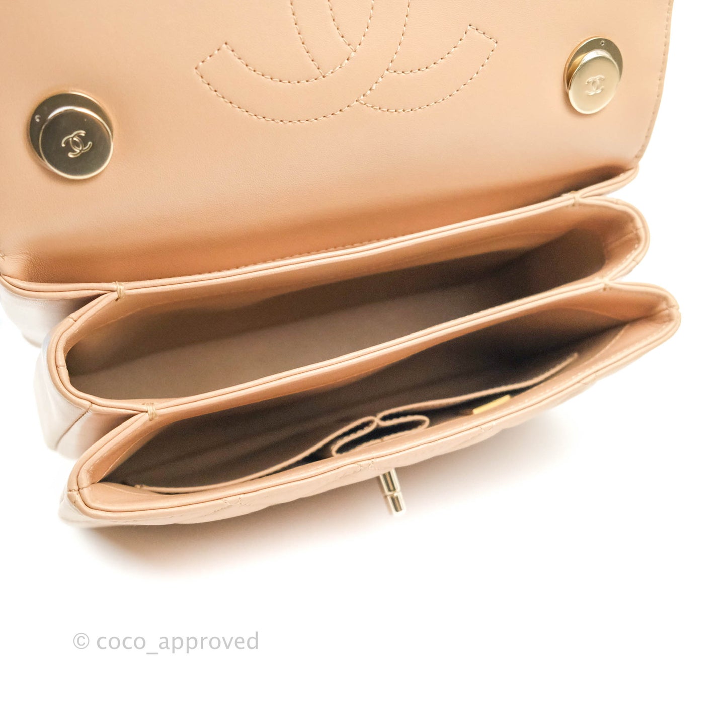 Chanel Trendy CC Small Beige Lambskin Gold Hardware 22S
