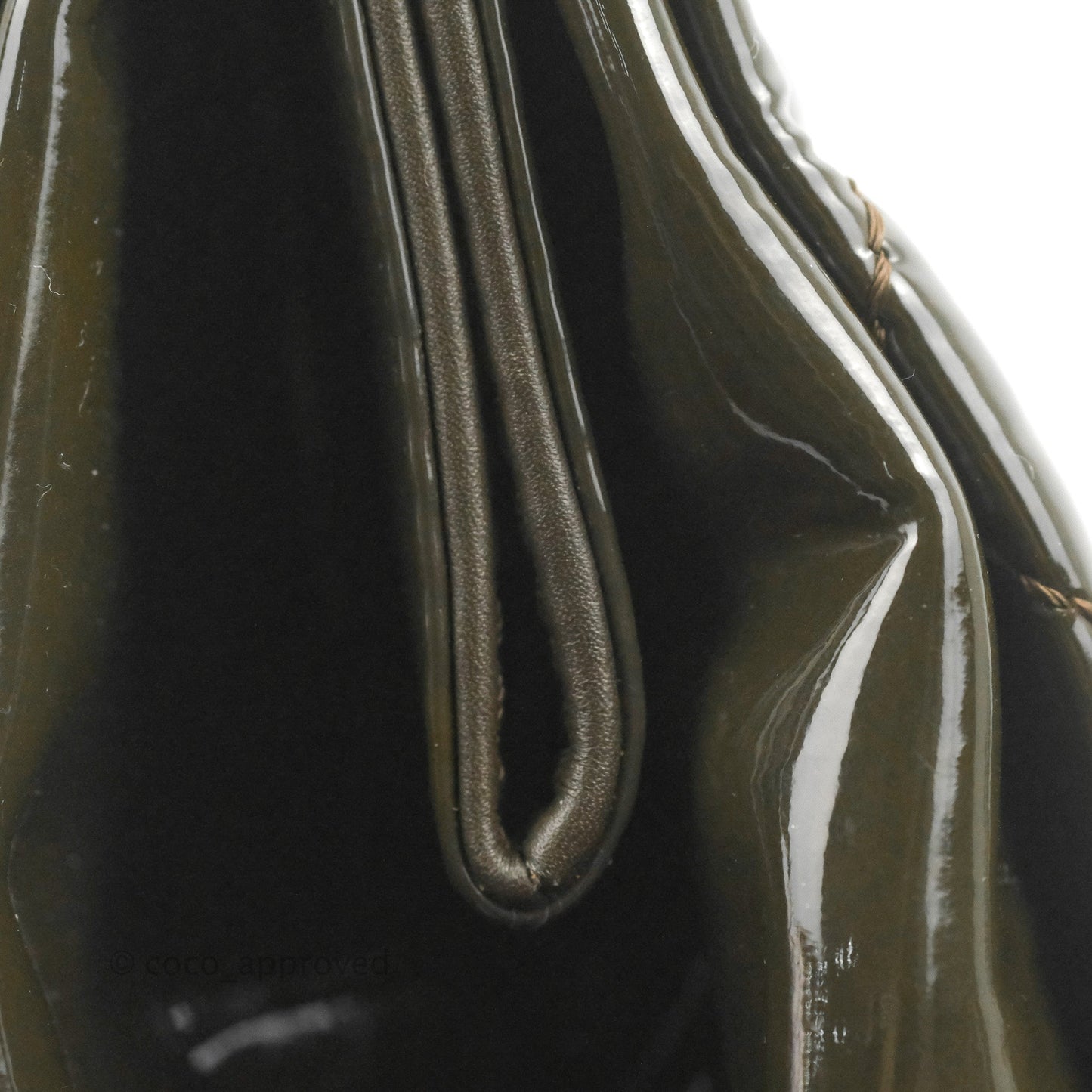 Chanel CC Tote Quilted Dark Green Patent Silver Hardware