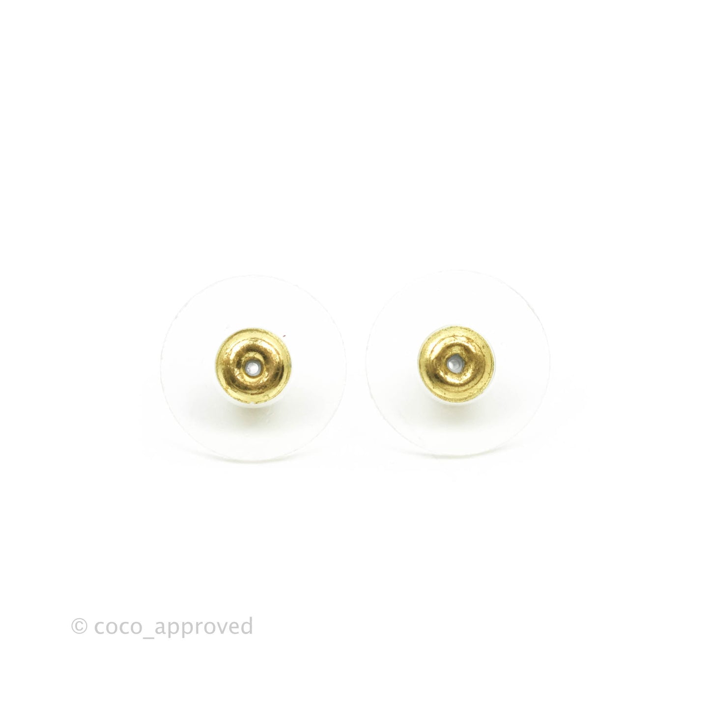Chanel Pearl CC Round Rope Logo Earrings Gold Tone 21V