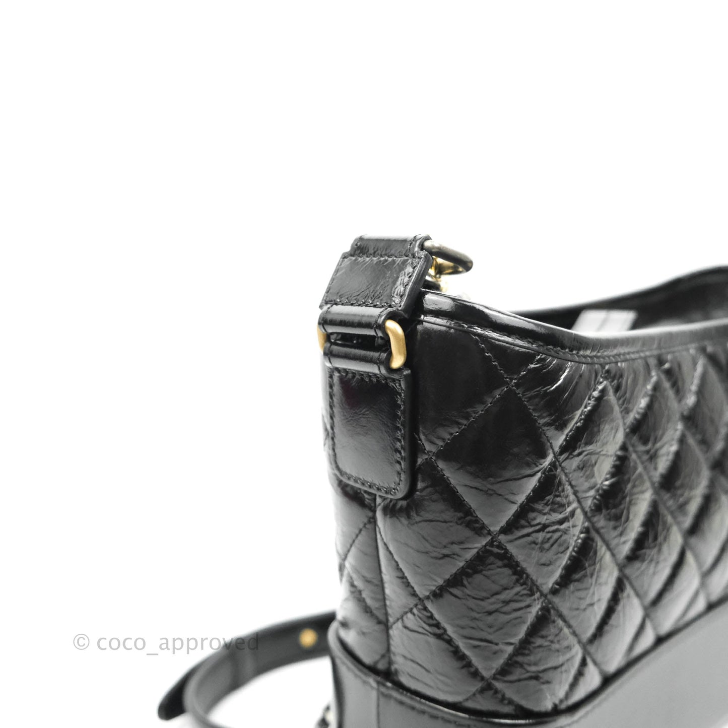 Chanel New Medium Gabrielle Hobo Black Shiny Aged Calfskin Mixed Hardware 20A