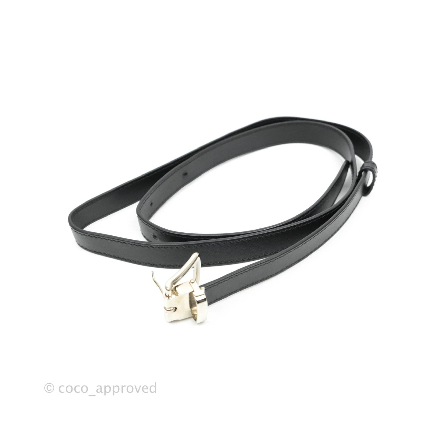 Chanel Quilted Belt Bum Bag Black Calfskin Silver Hardware (Uniform)