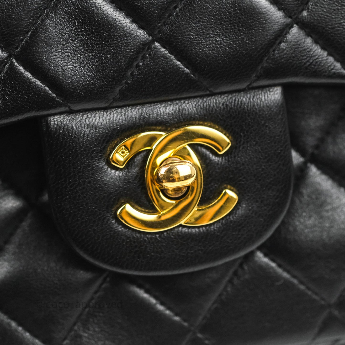 Chanel Vintage Classic Small S/M Flap Black Lambskin 24K Gold Hardware