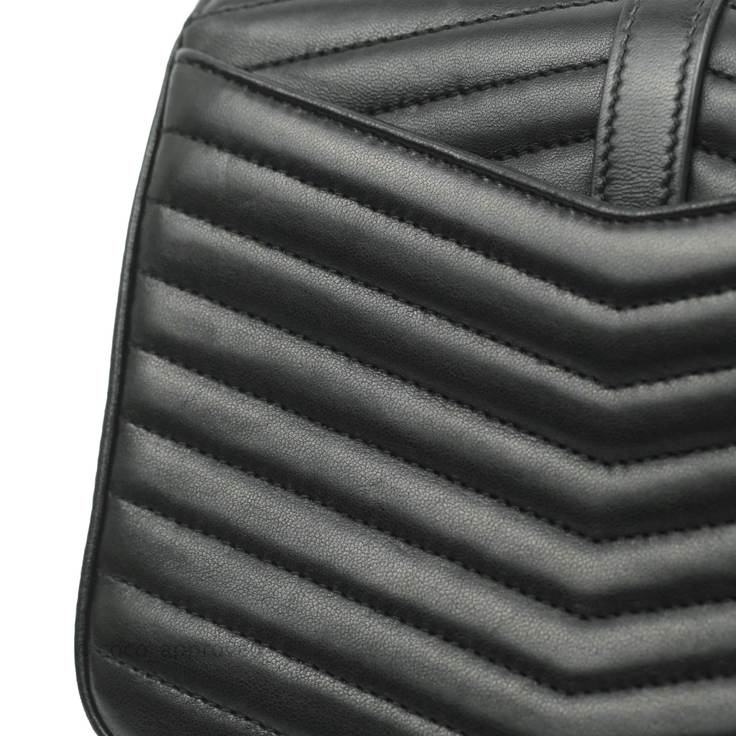 Saint Laurent Small Sulpice Triple V-Flap Black Lambskin Crossbody Bag