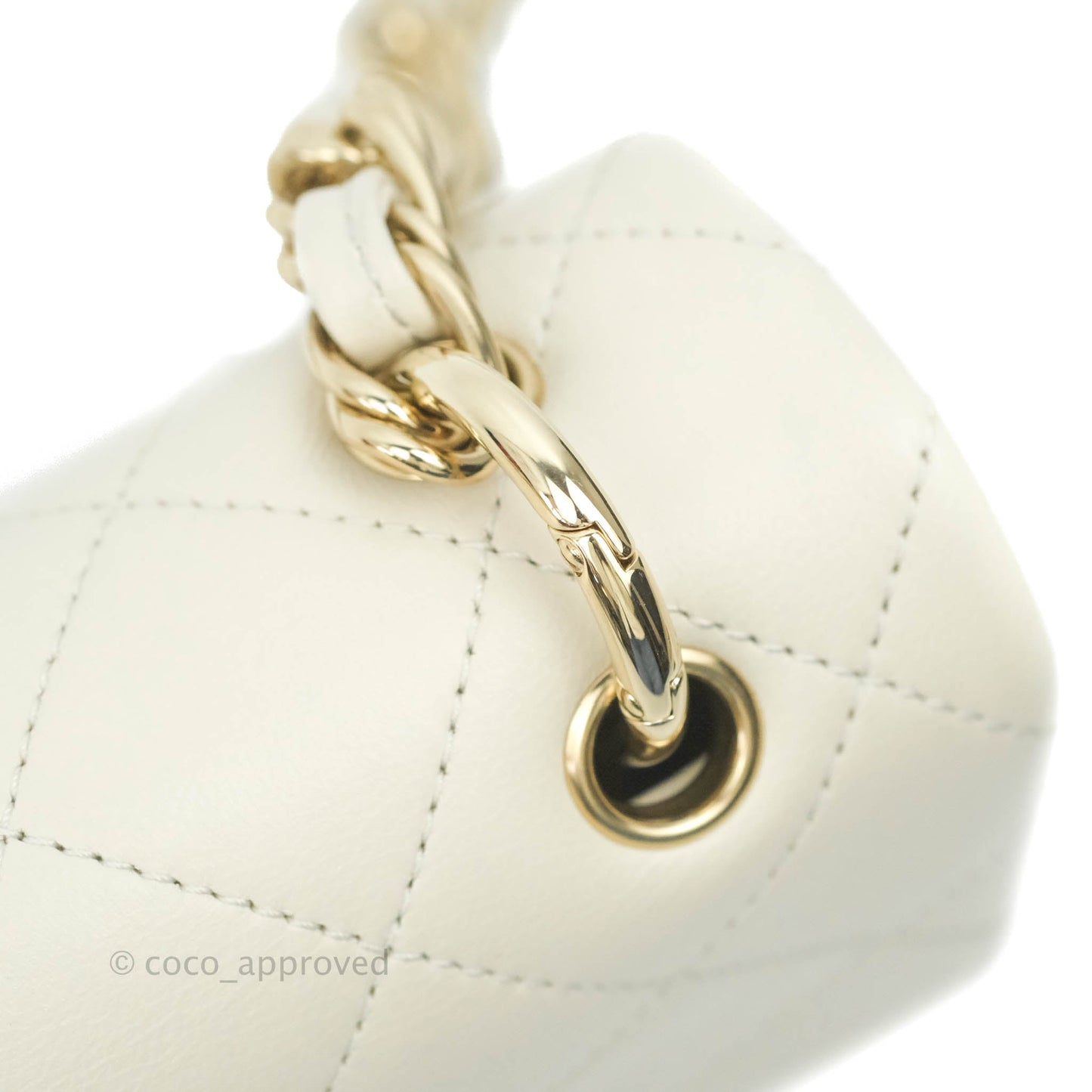 Chanel Flat Quilted Flap Bag Lambskin & Gold-Tone Ivory