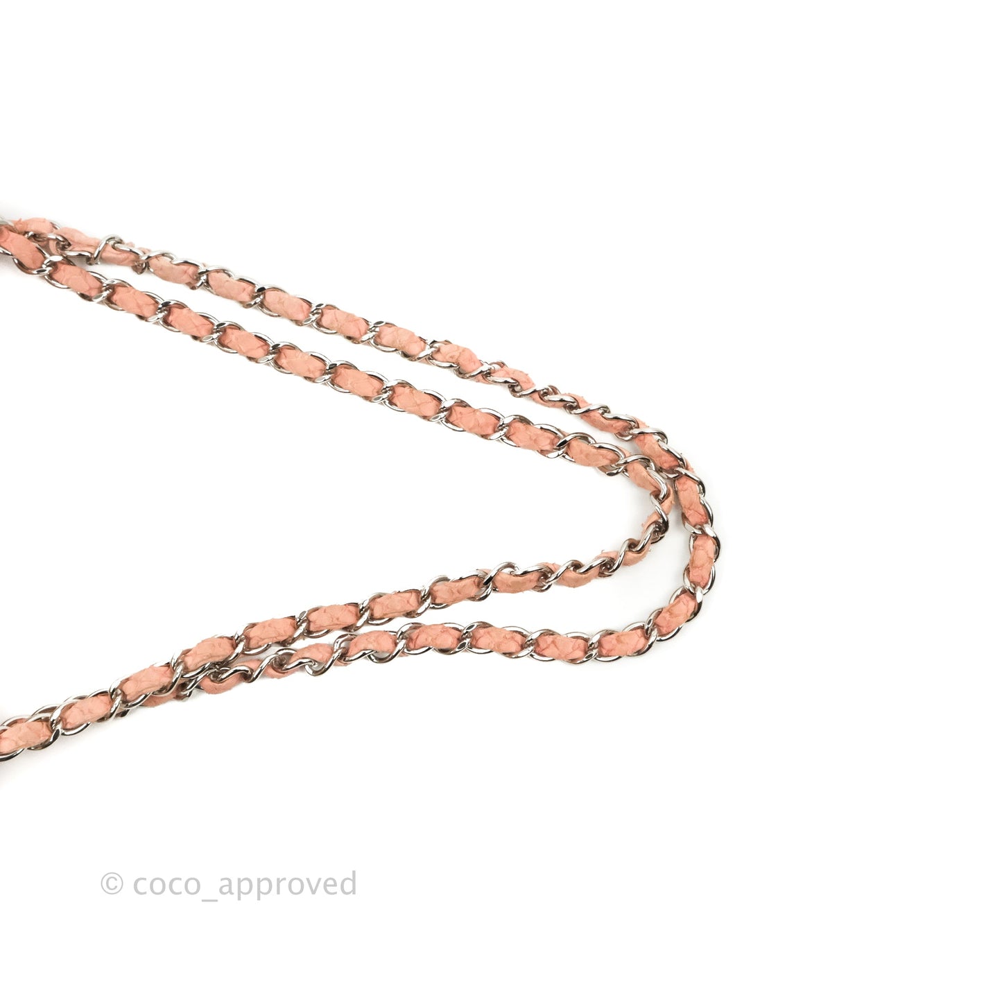 Chanel Classic M/L Medium Flap Quilted Pink Python Silver Hardware