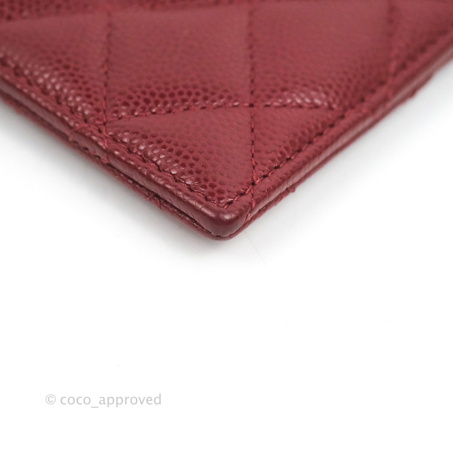 Chanel Quilted CC Zipped Card Holder Red Caviar Gold Hardware